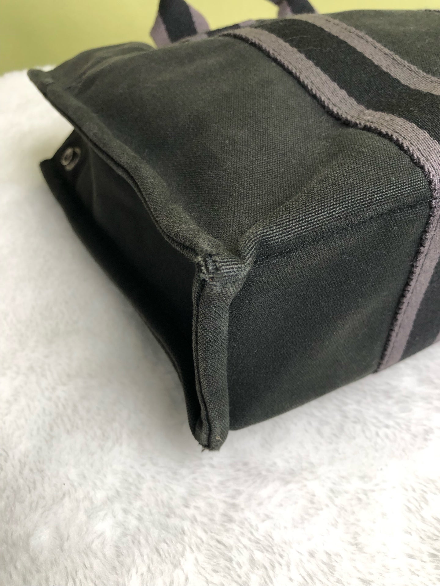Hermes Canvas Black Satchel