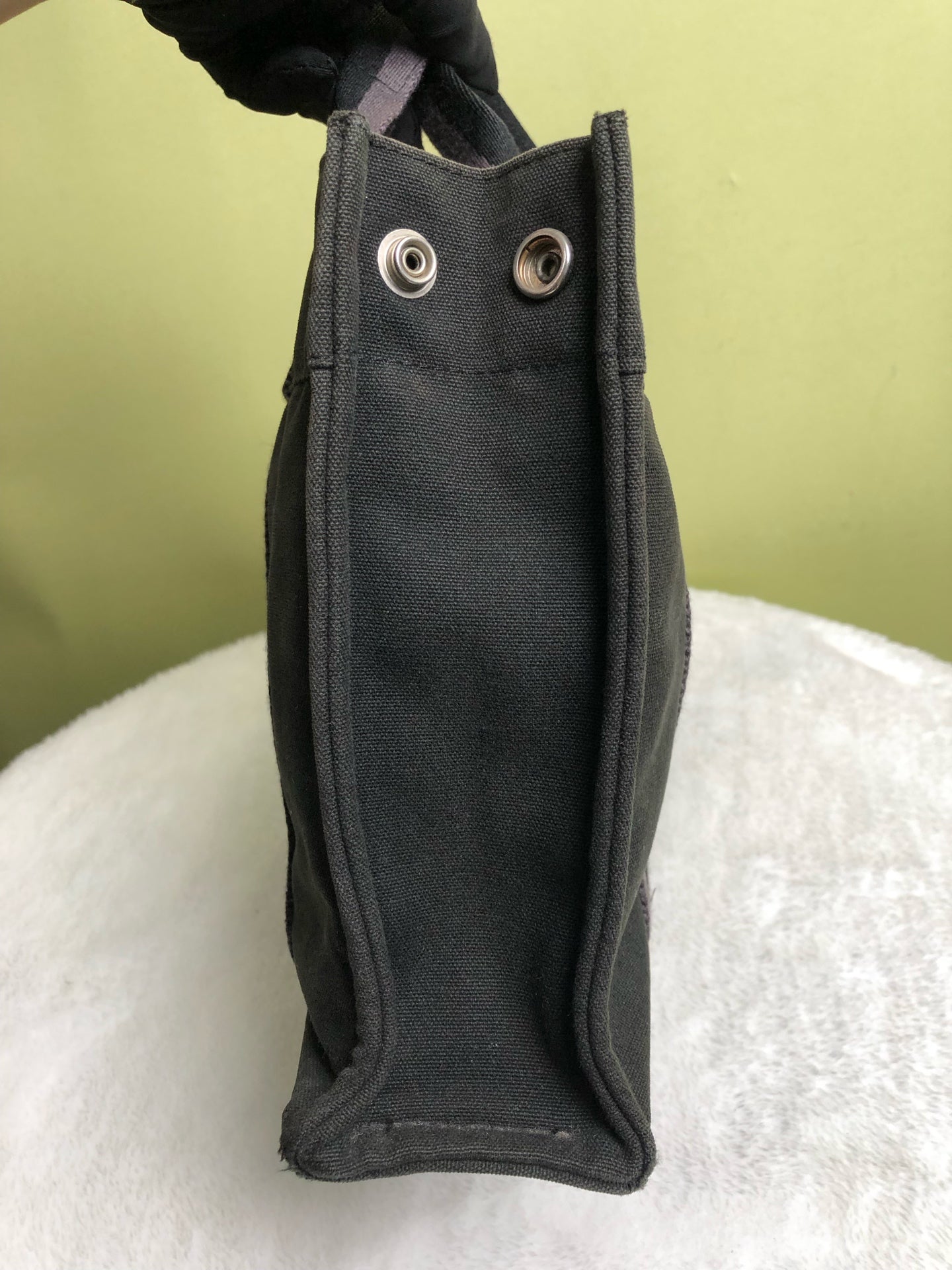 Hermes Canvas Black Satchel