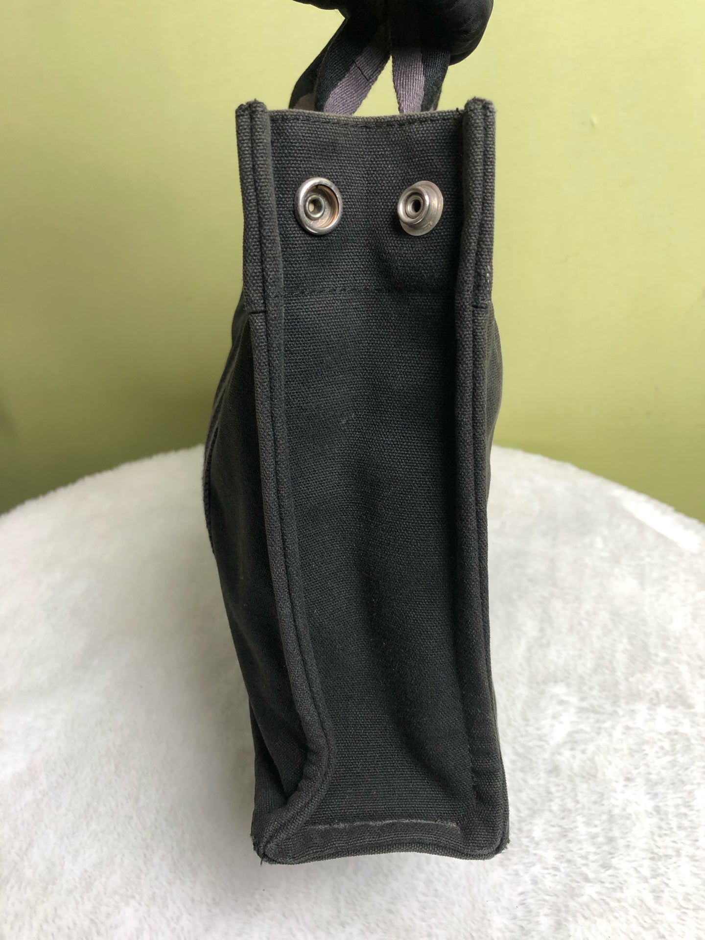 Hermes Canvas Black Satchel