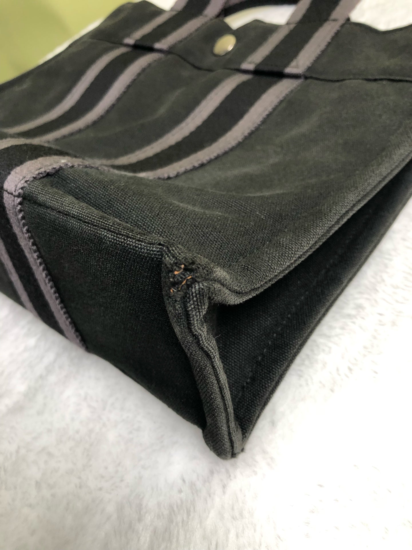 Hermes Canvas Black Satchel