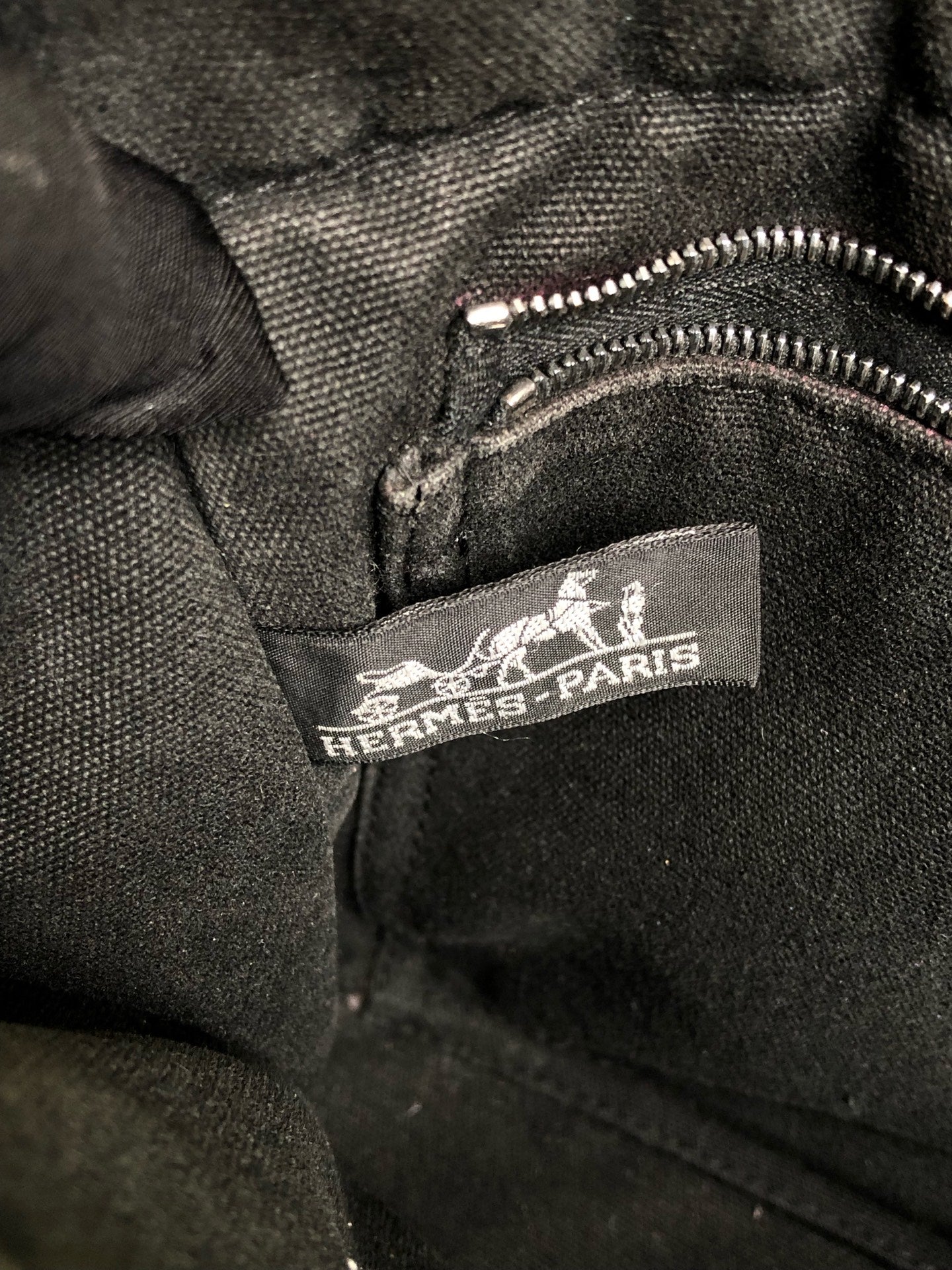 Hermes Canvas Black Satchel