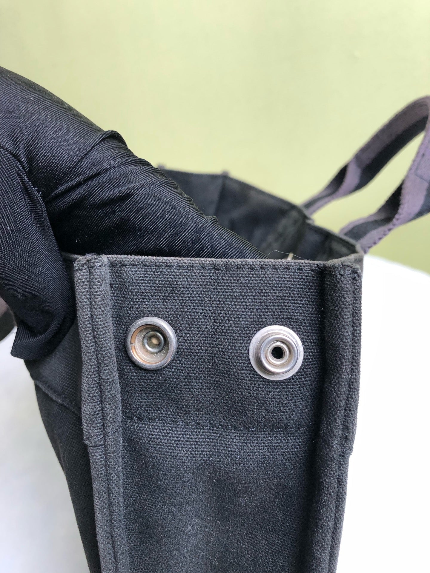 Hermes Canvas Black Satchel