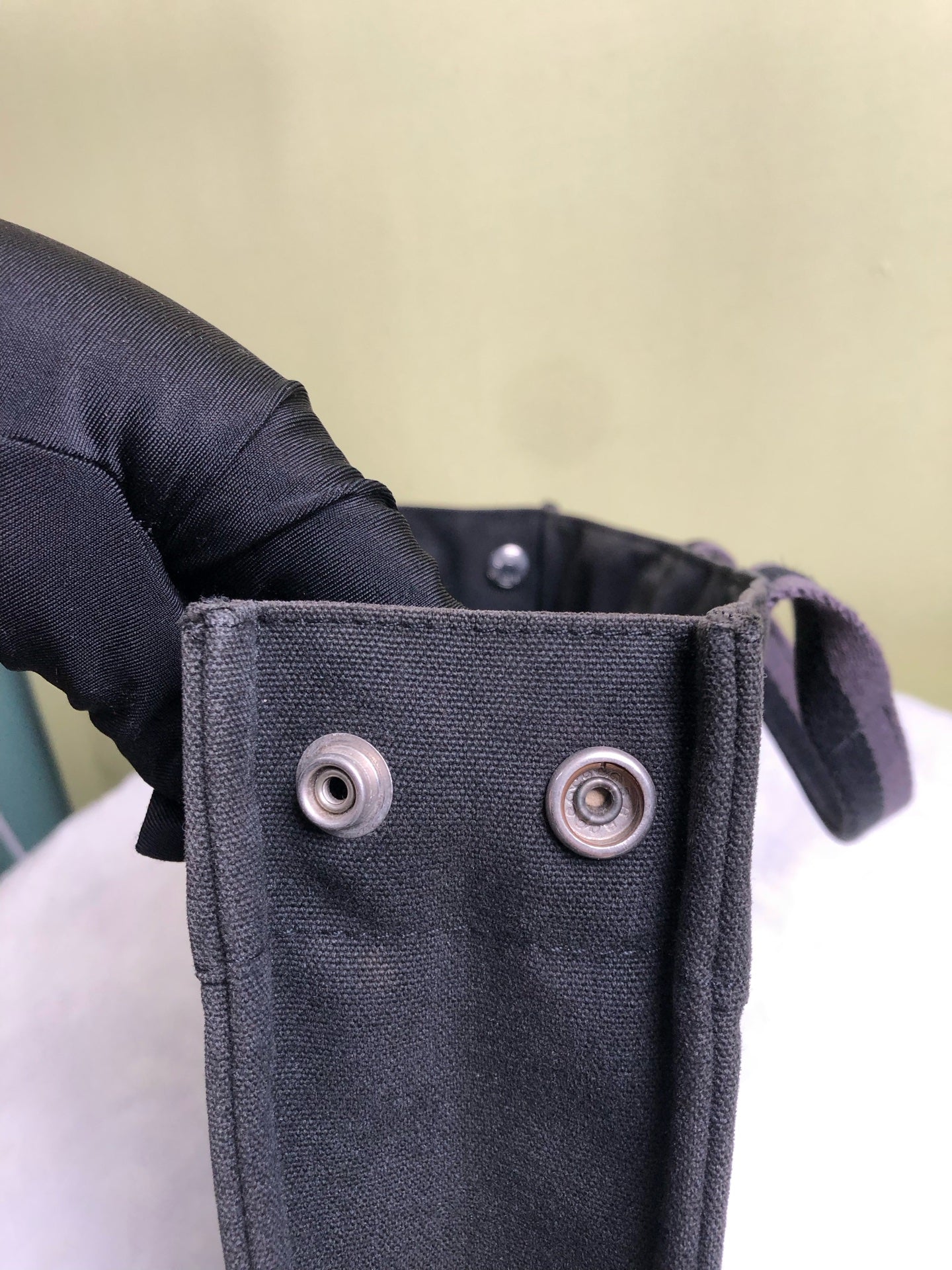 Hermes Canvas Black Satchel