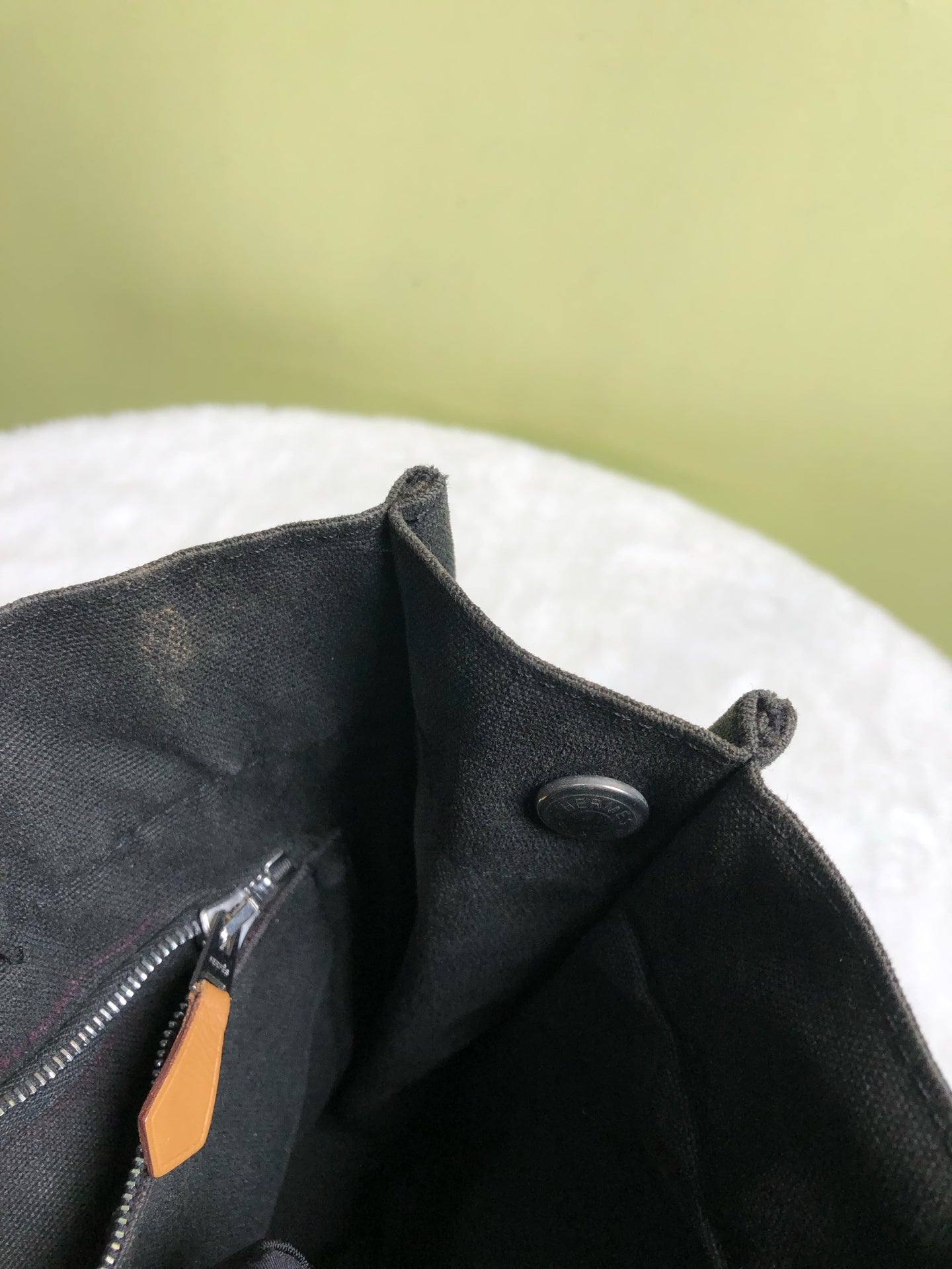 Hermes Canvas Black Satchel