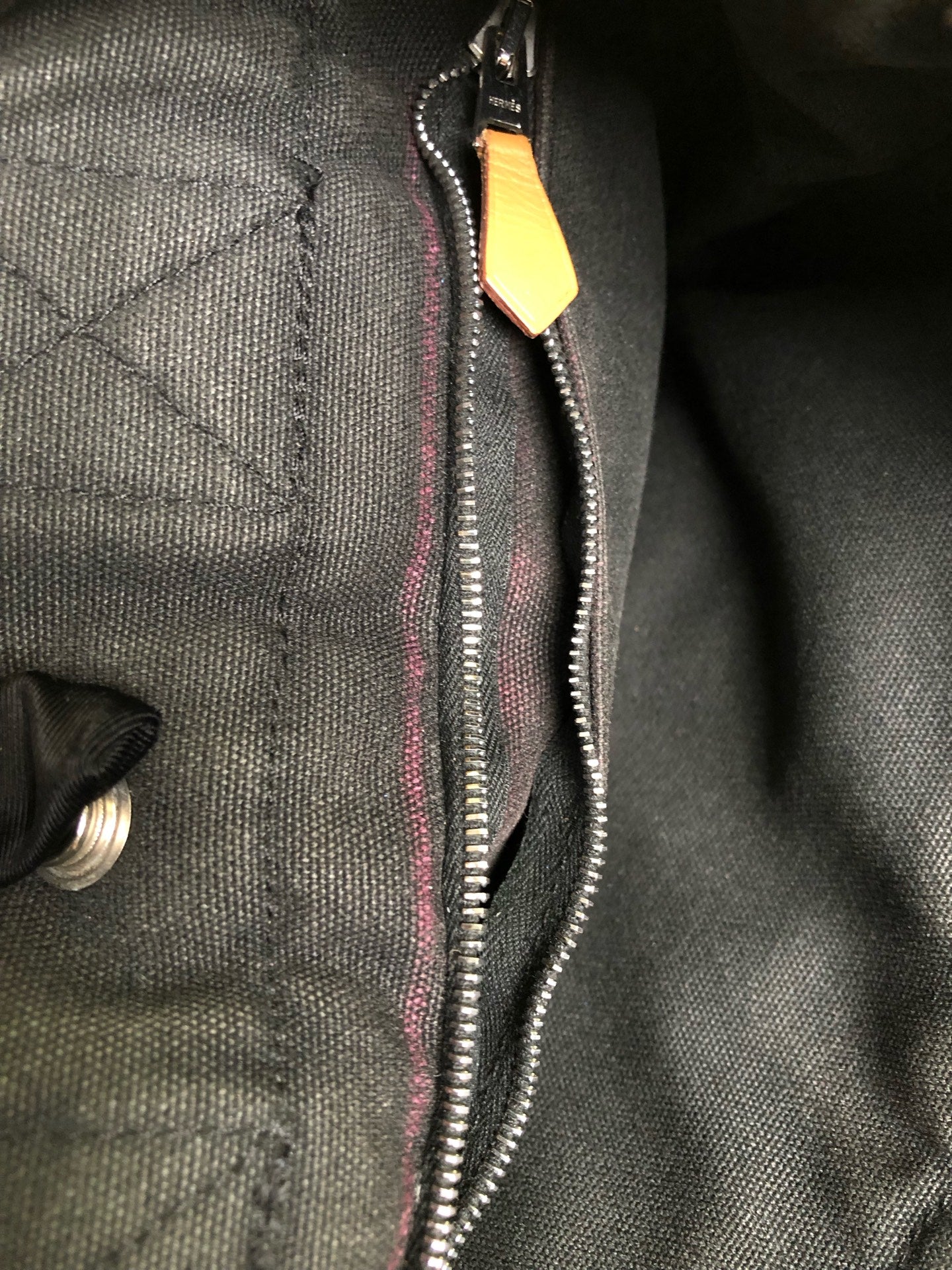 Hermes Canvas Black Satchel