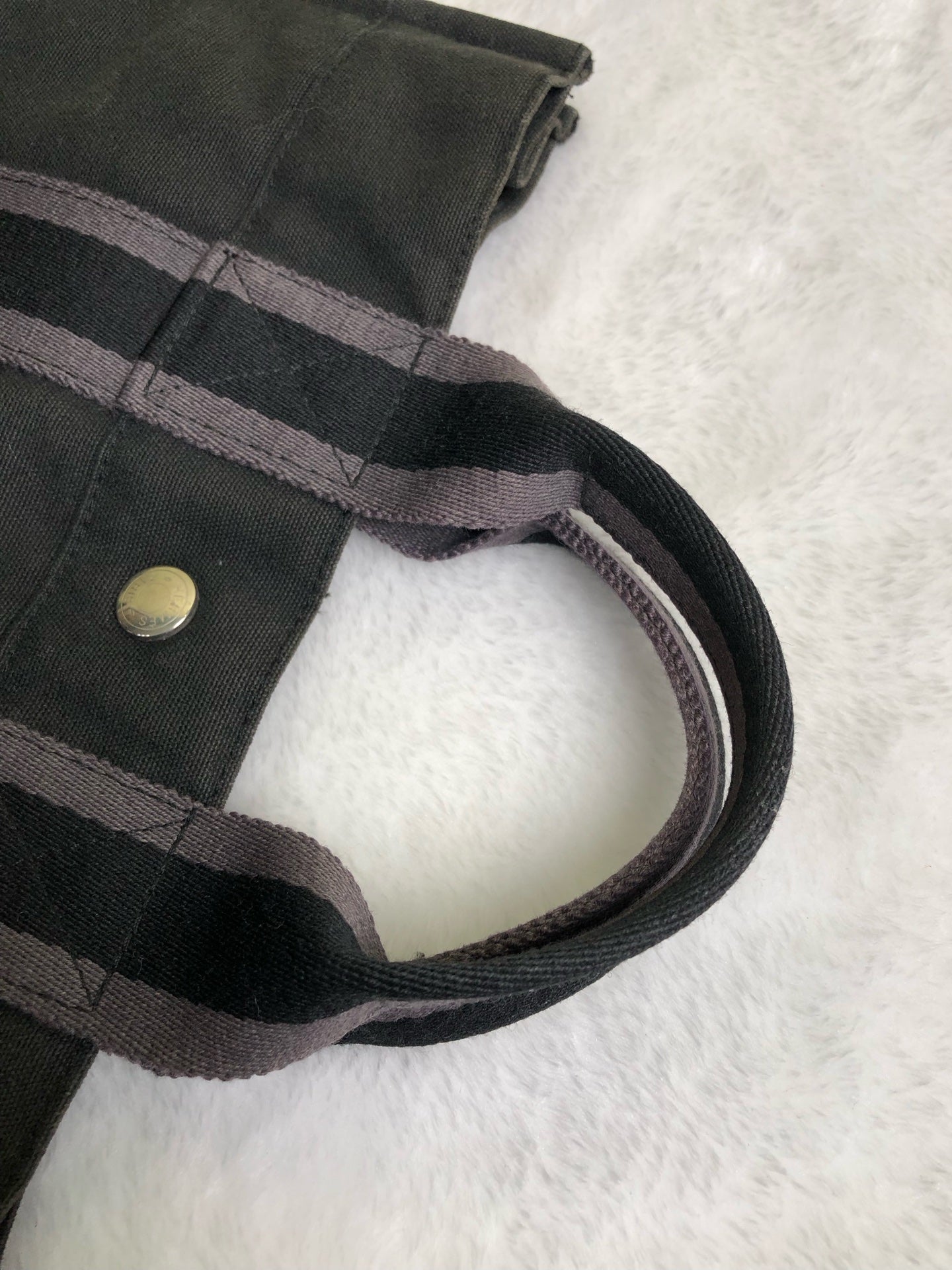 Hermes Canvas Black Satchel