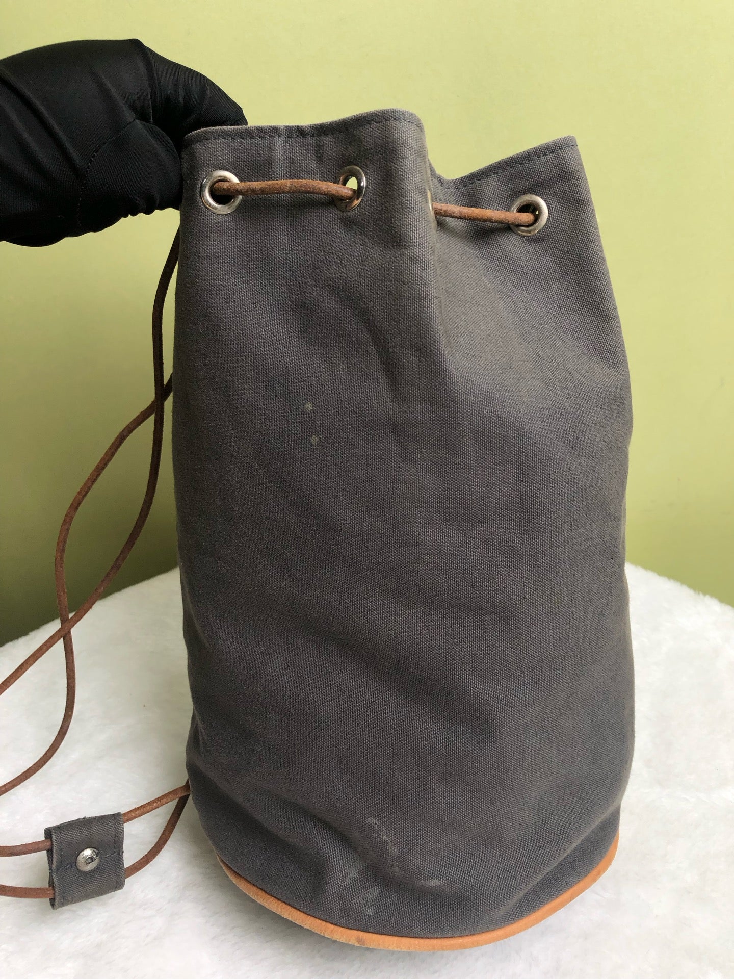 Hermes Canvas Gray Backpack