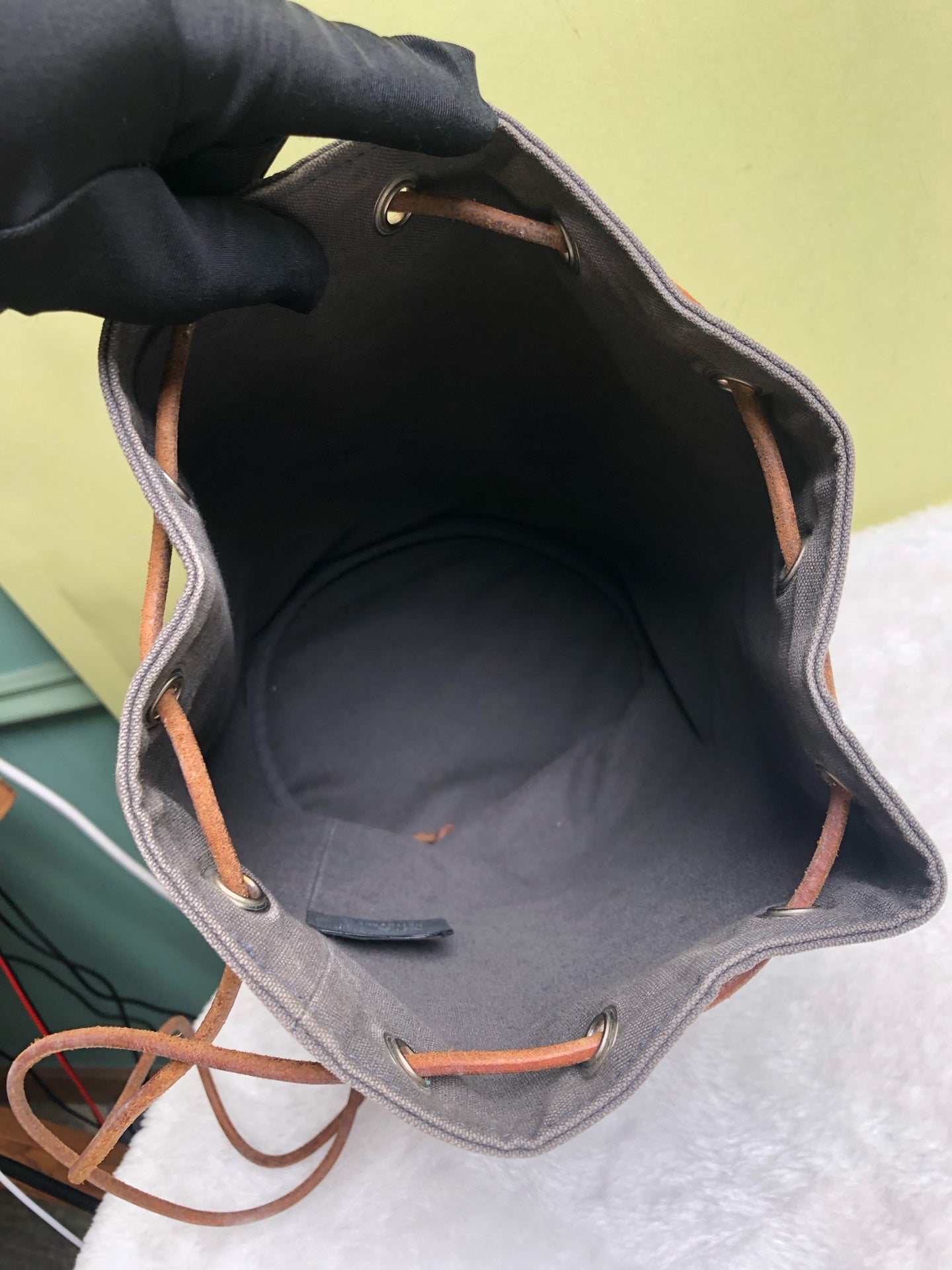 Hermes Canvas Gray Backpack