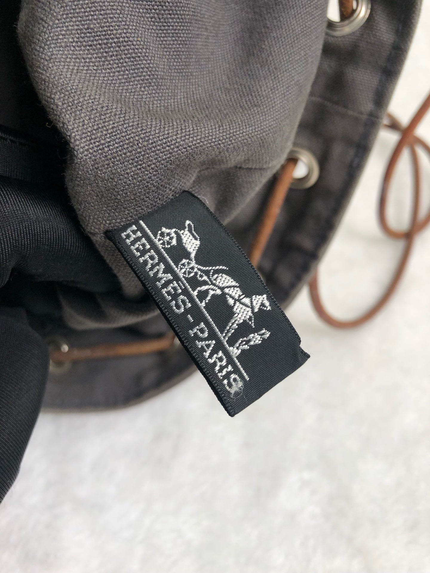 Hermes Canvas Gray Backpack