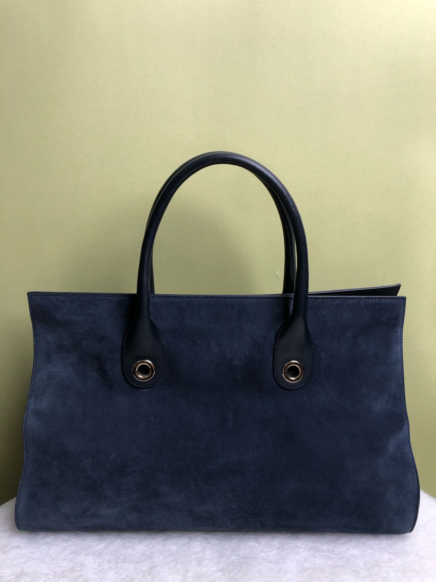 Jimmy Choo Alcantara Blue Shoulder Bag
