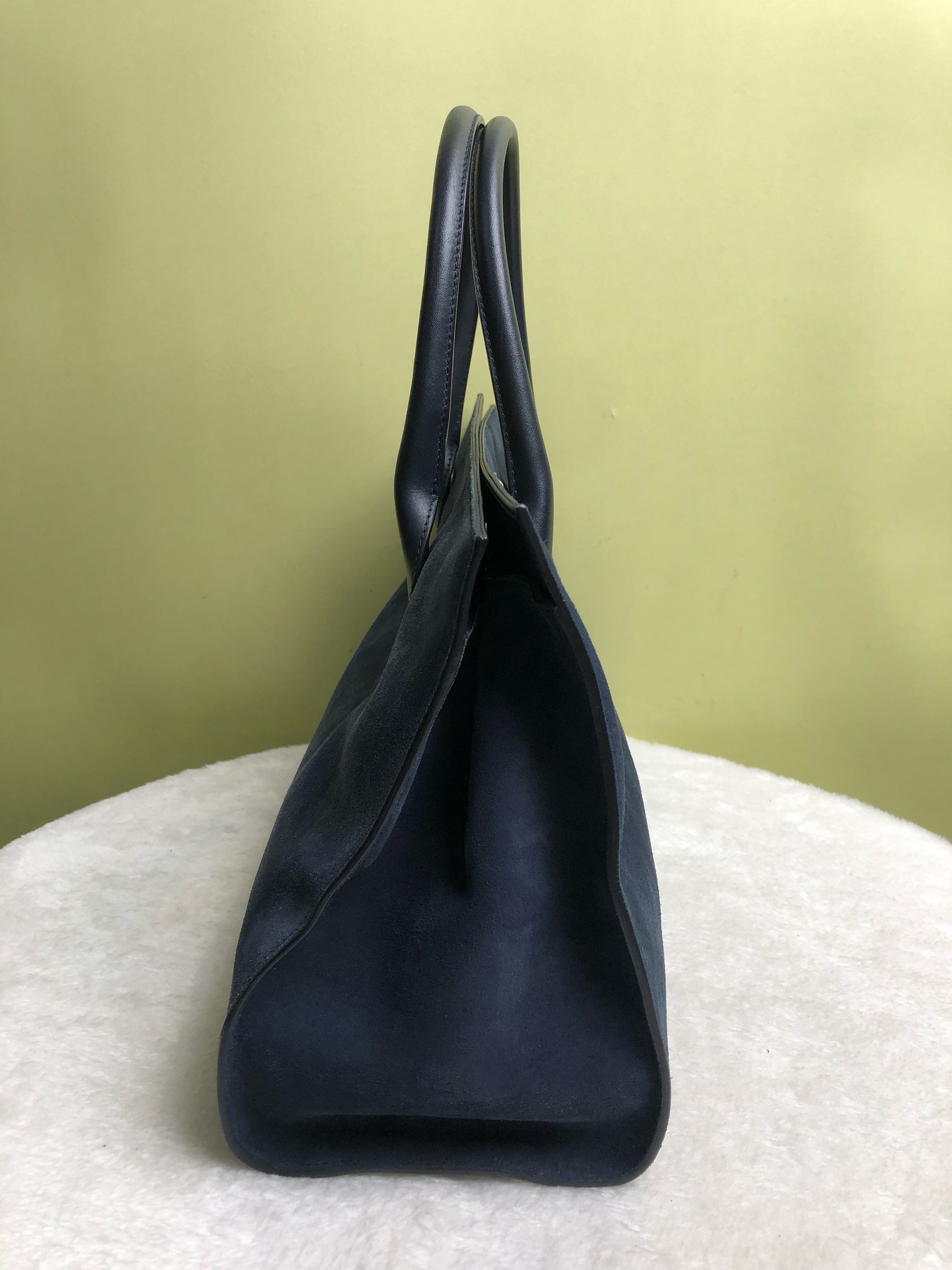 Jimmy Choo Alcantara Blue Shoulder Bag