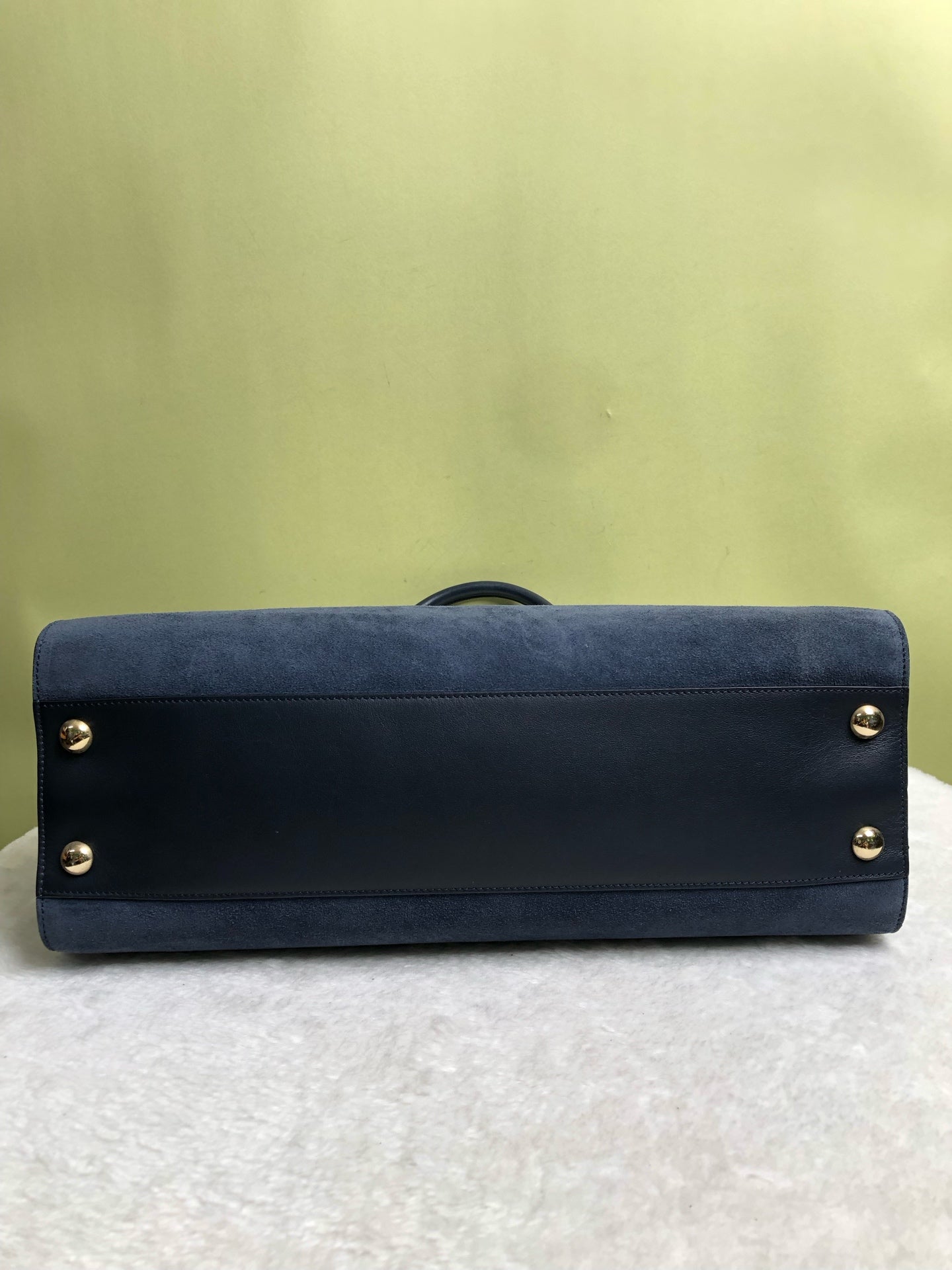 Jimmy Choo Alcantara Blue Shoulder Bag