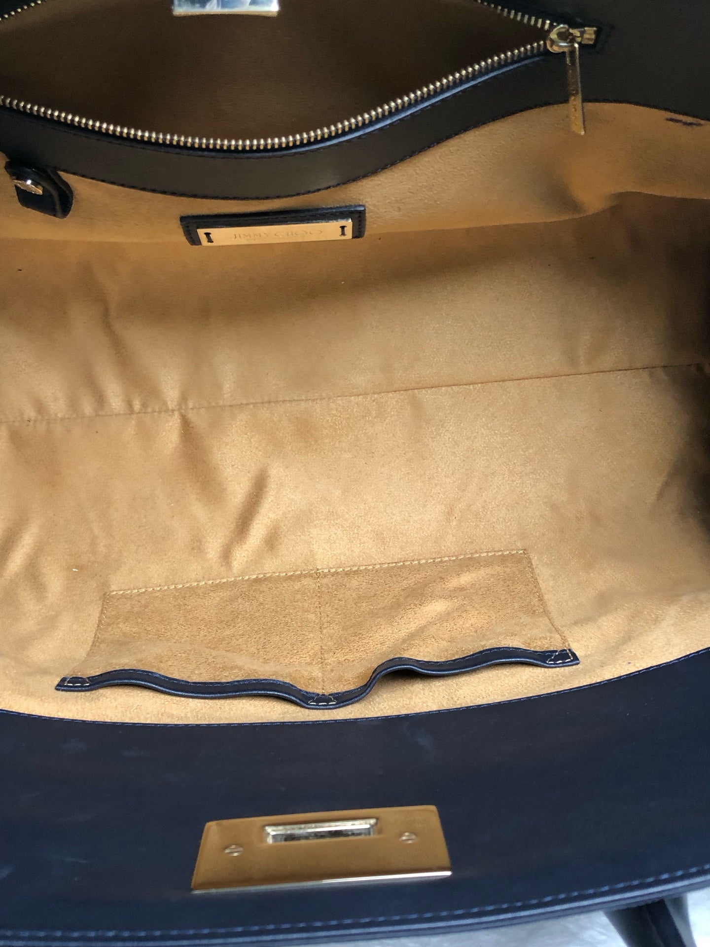 Jimmy Choo Alcantara Blue Shoulder Bag