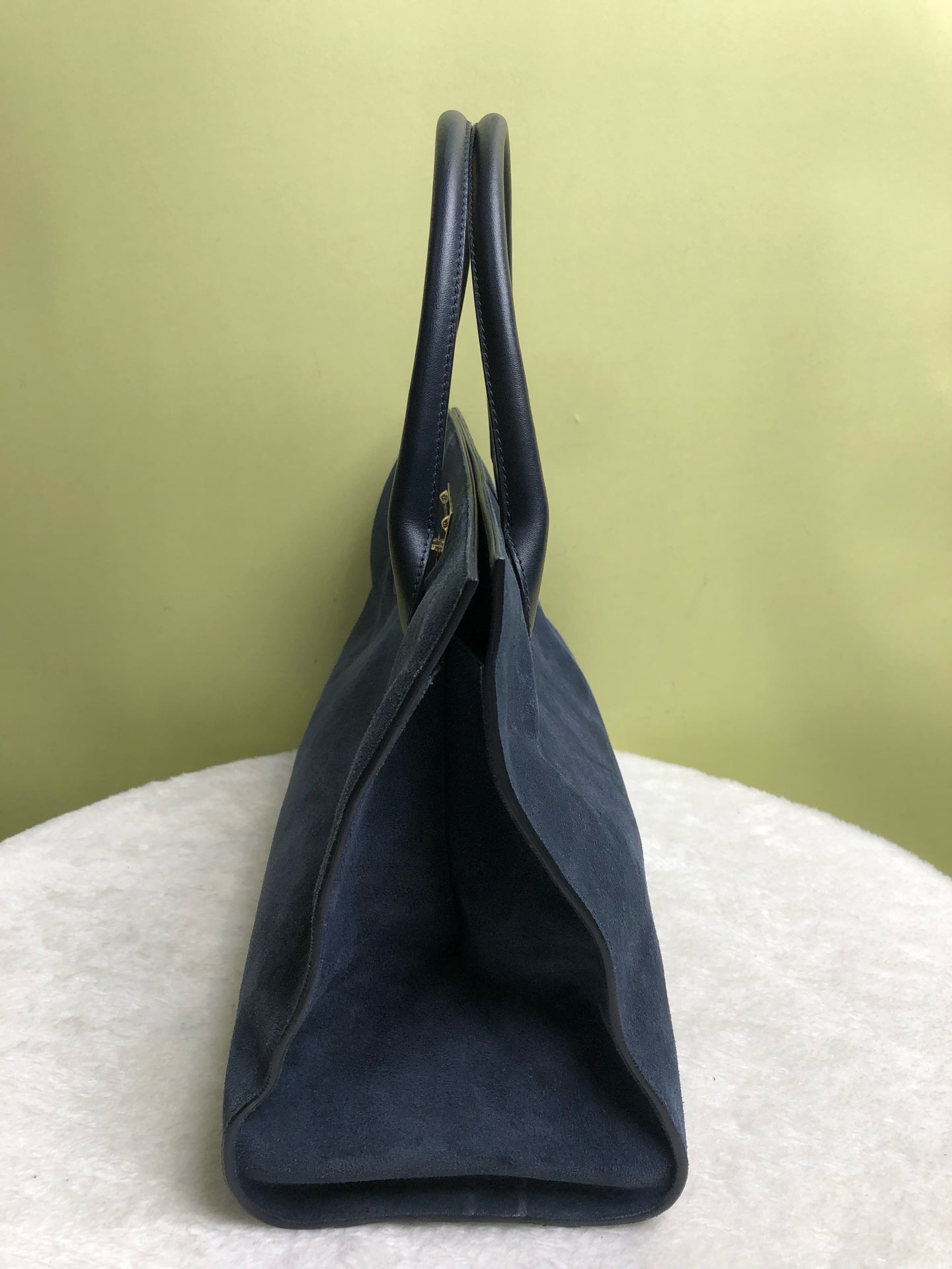 Jimmy Choo Alcantara Blue Shoulder Bag