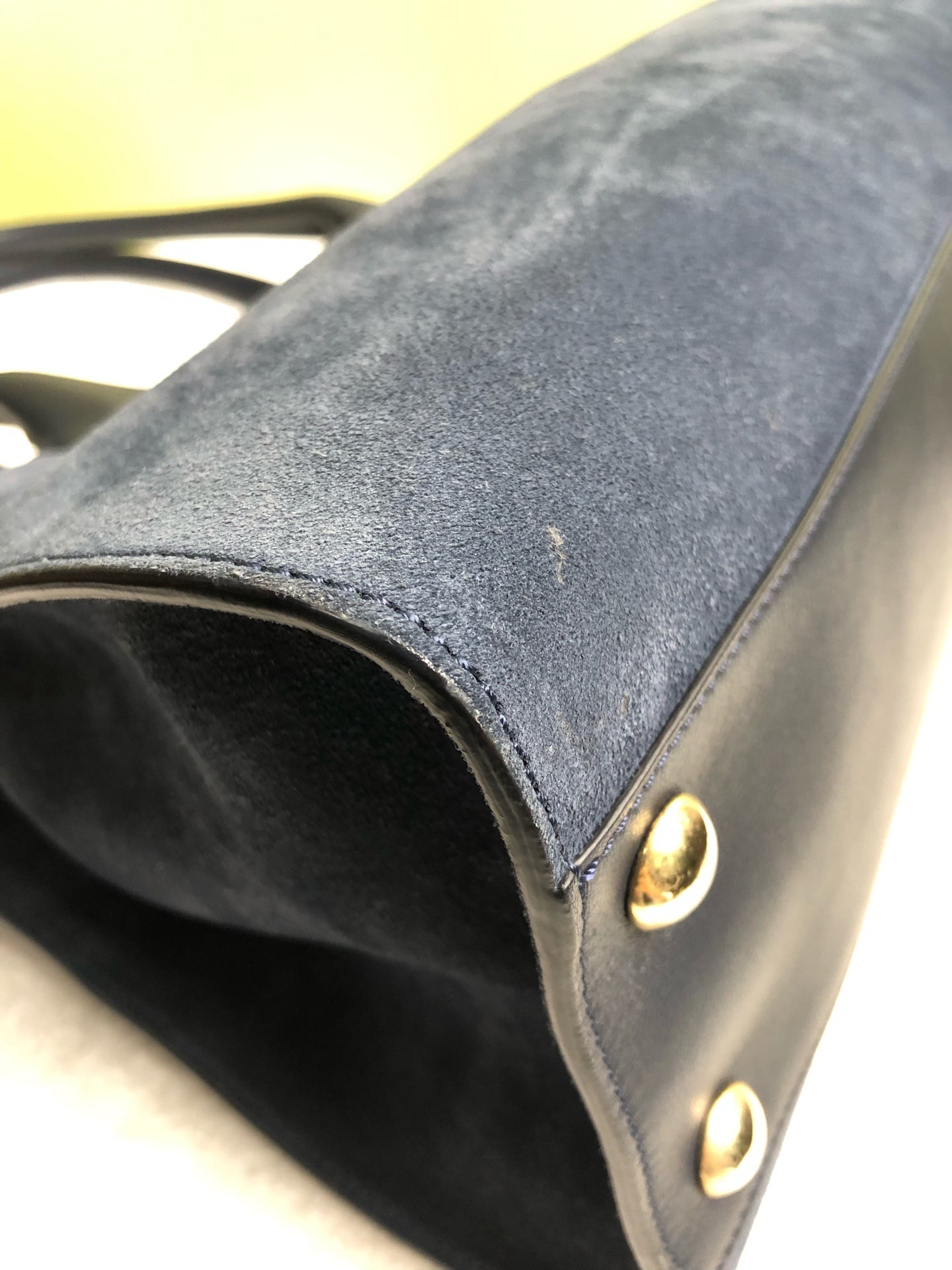Jimmy Choo Alcantara Blue Shoulder Bag