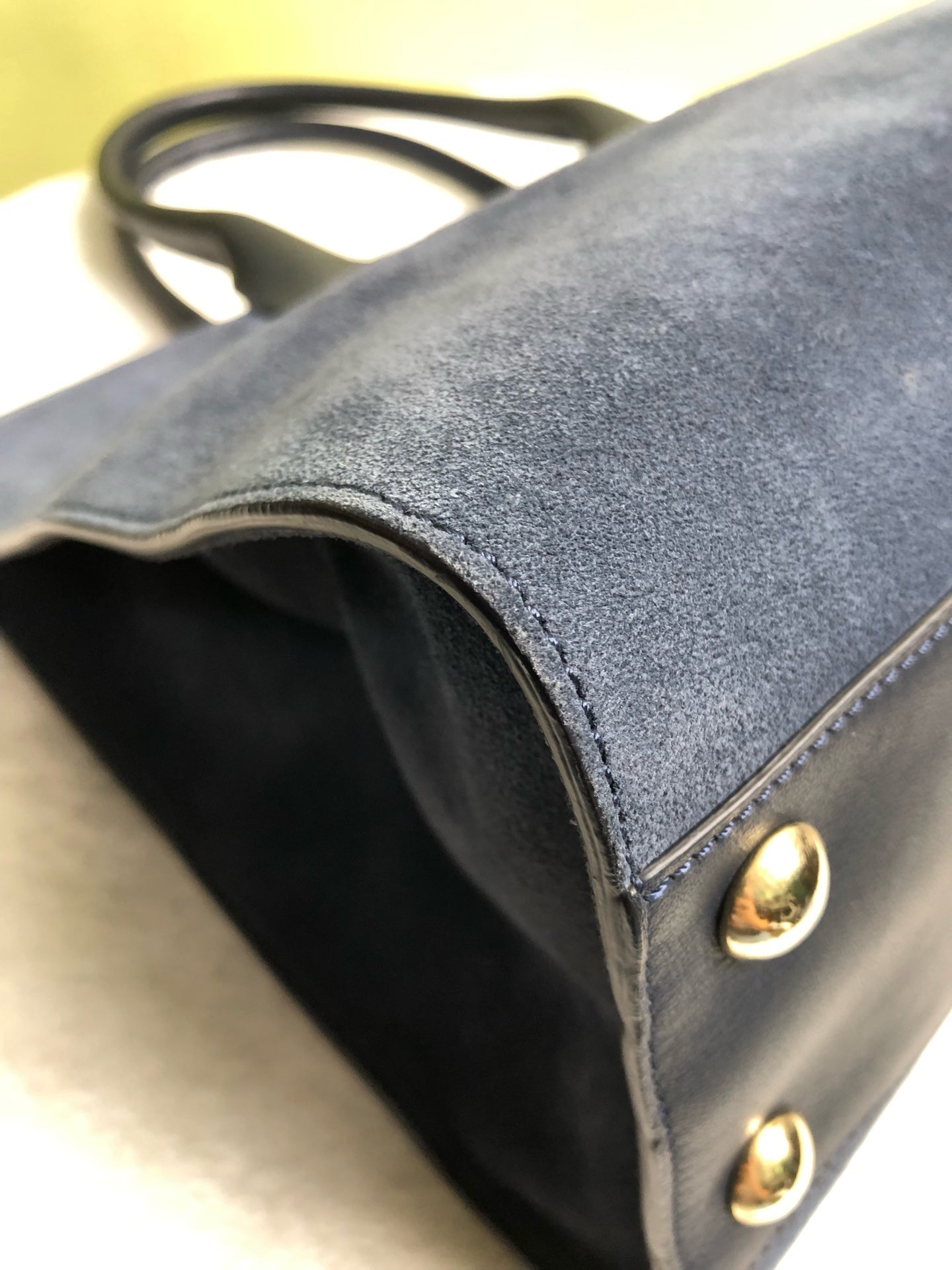 Jimmy Choo Alcantara Blue Shoulder Bag