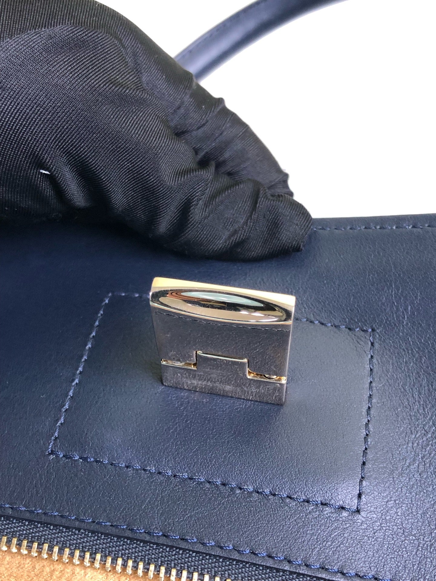 Jimmy Choo Alcantara Blue Shoulder Bag