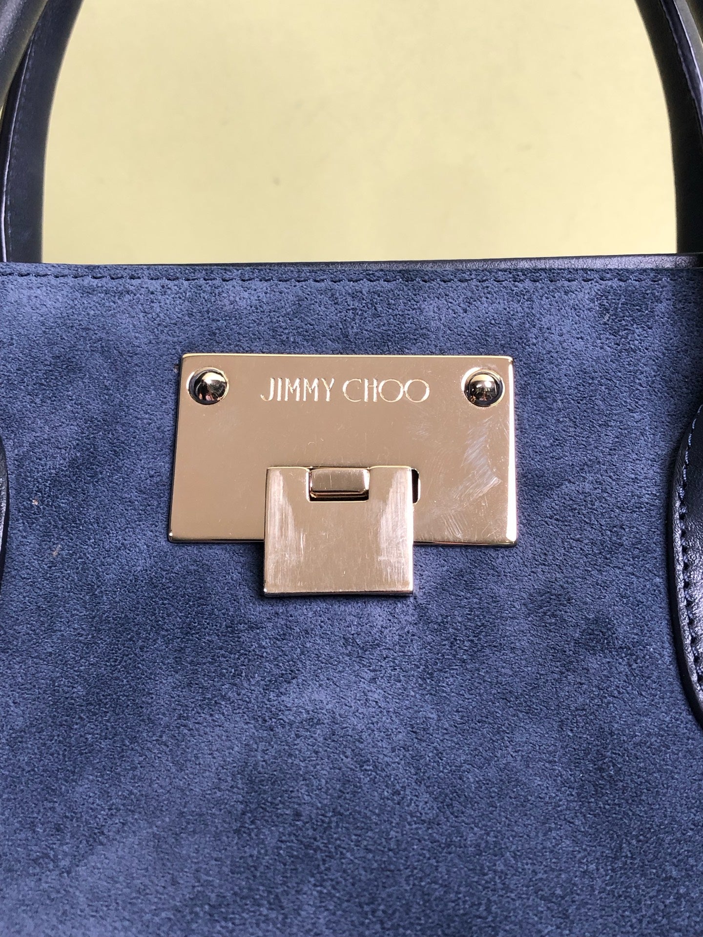 Jimmy Choo Alcantara Blue Shoulder Bag