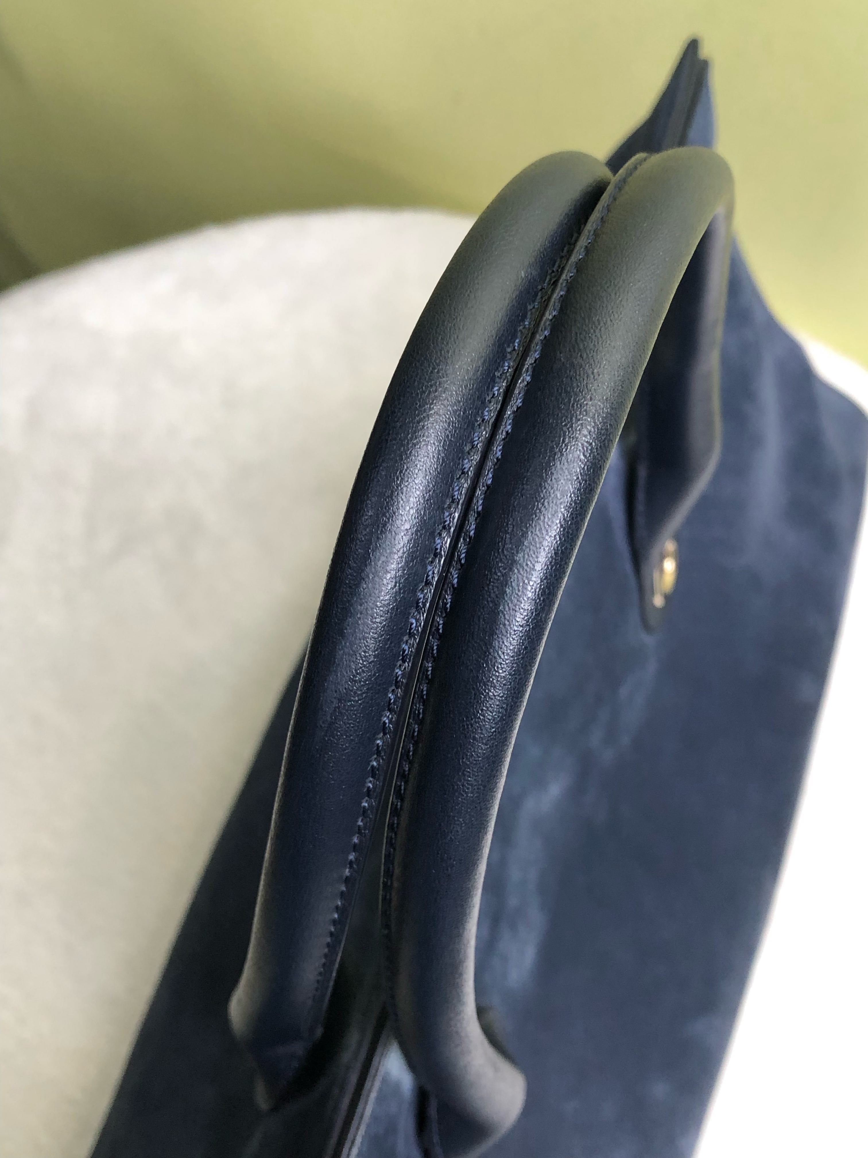 Jimmy Choo Alcantara Blue Shoulder Bag