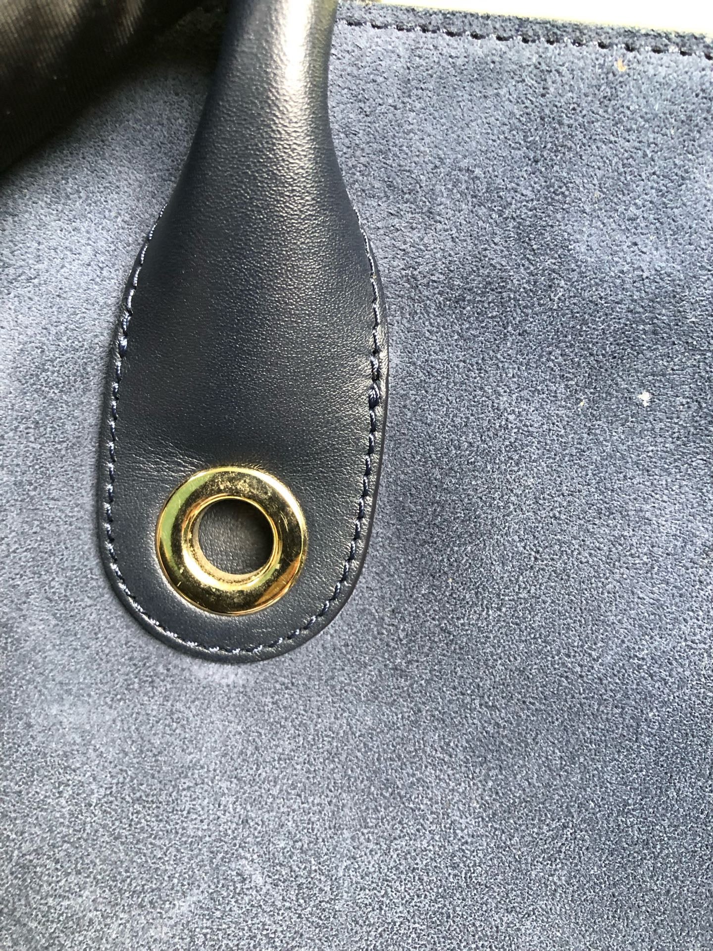 Jimmy Choo Alcantara Blue Shoulder Bag