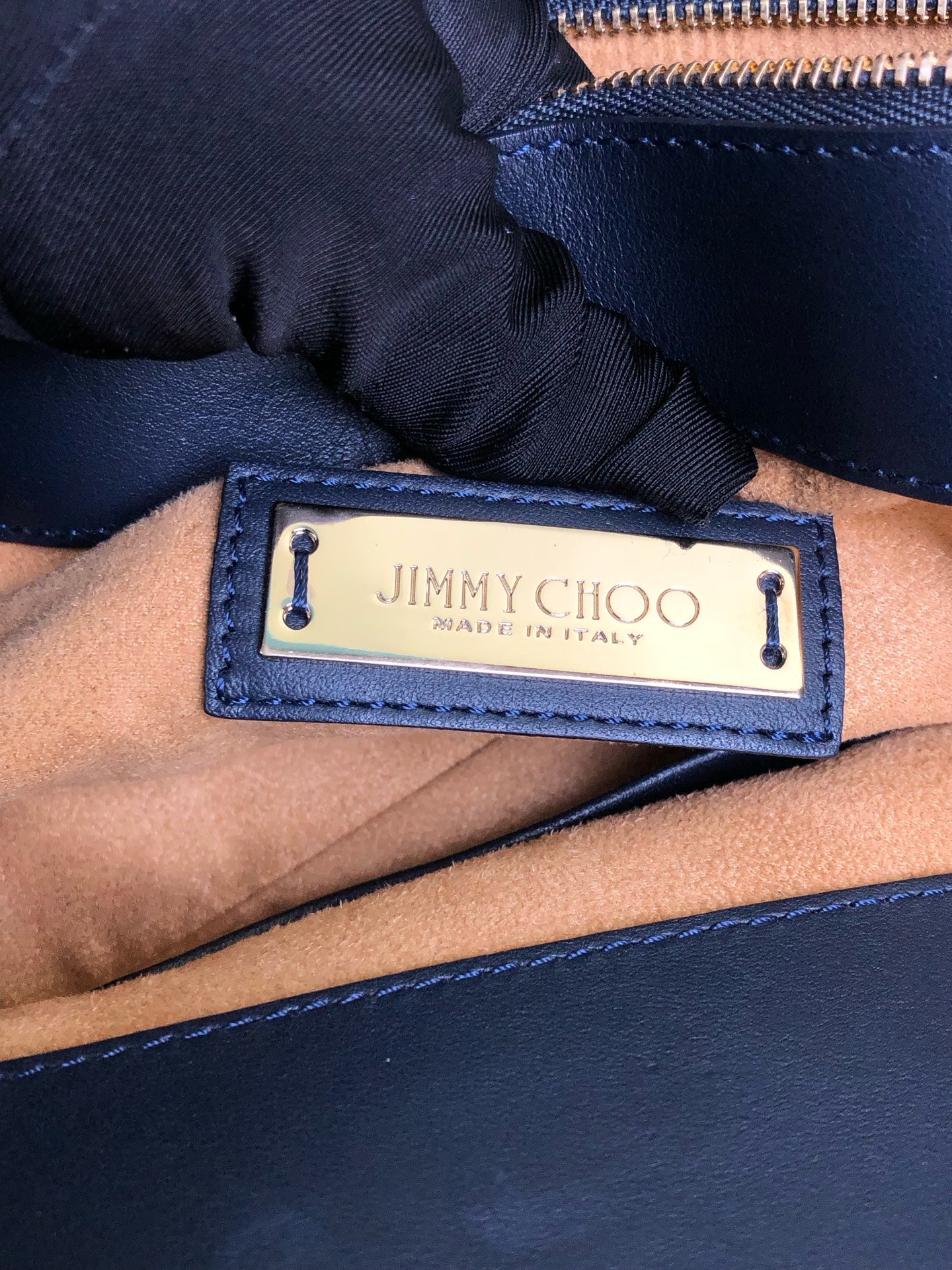 Jimmy Choo Alcantara Blue Shoulder Bag