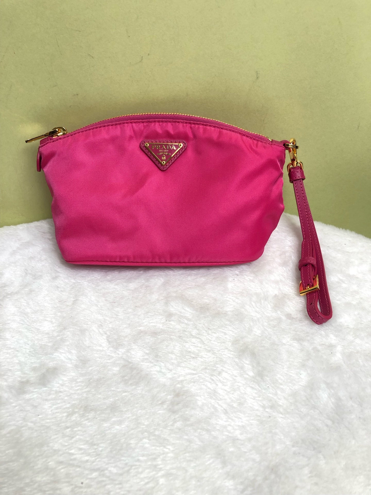 Prada Canvas Pink Clutch