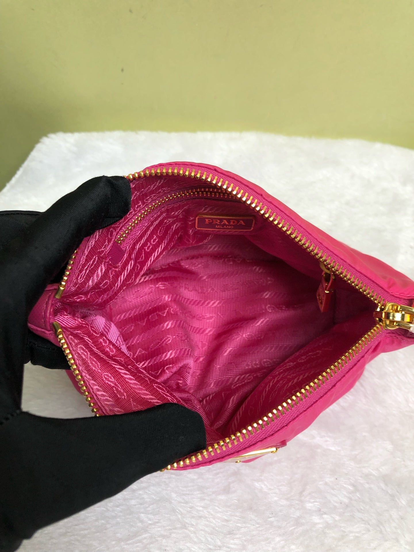 Prada Canvas Pink Clutch