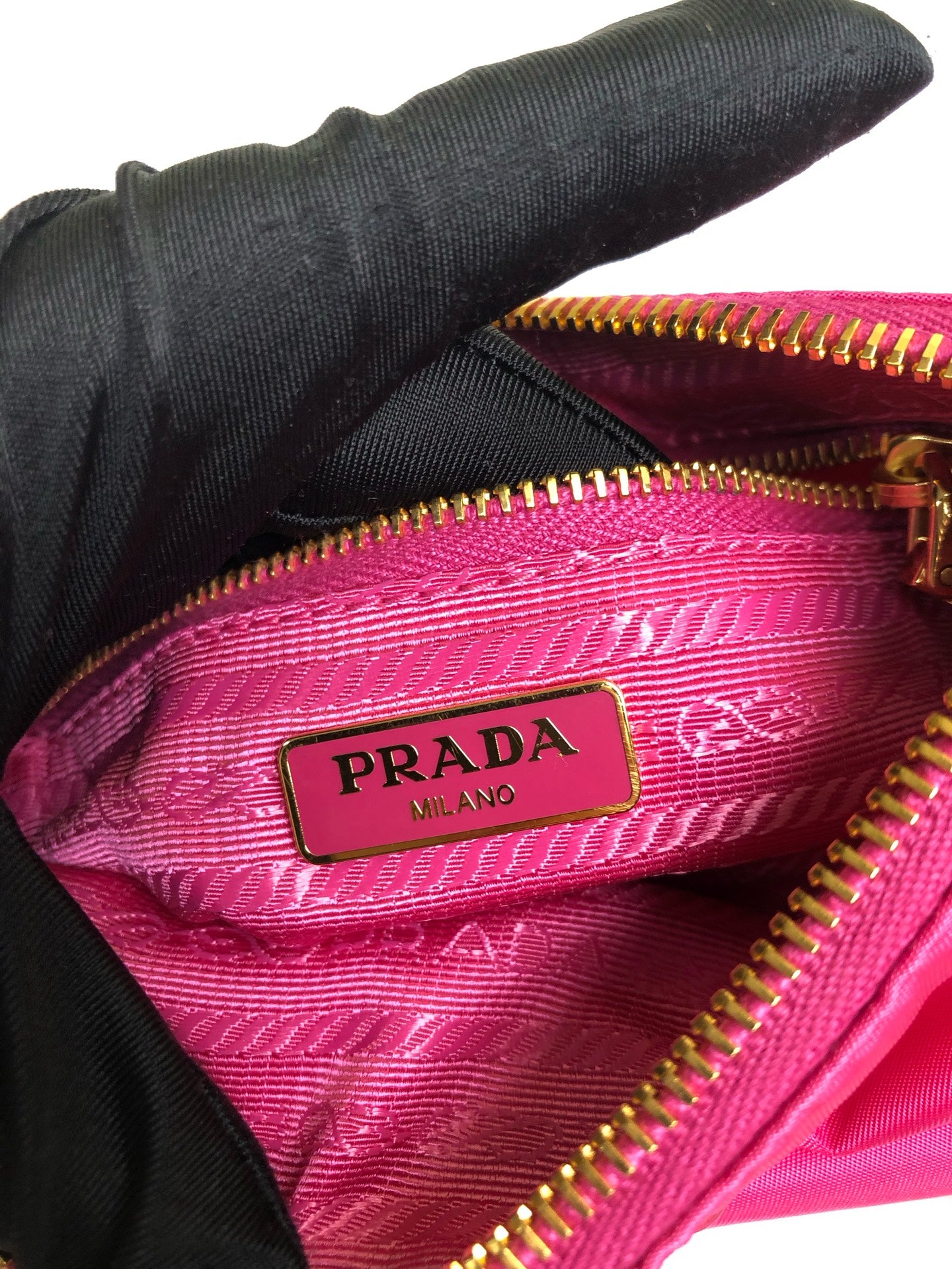Prada Canvas Pink Clutch
