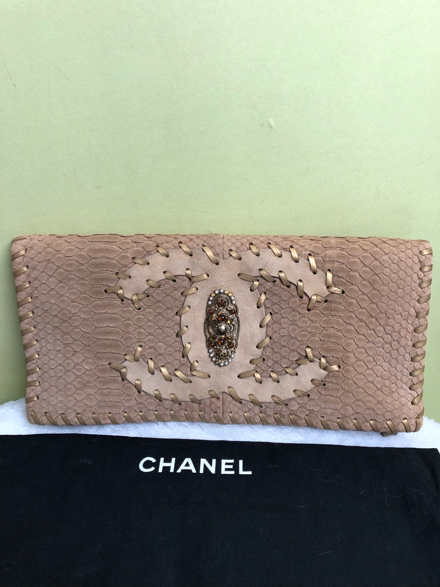 Chanel Beige Clutch