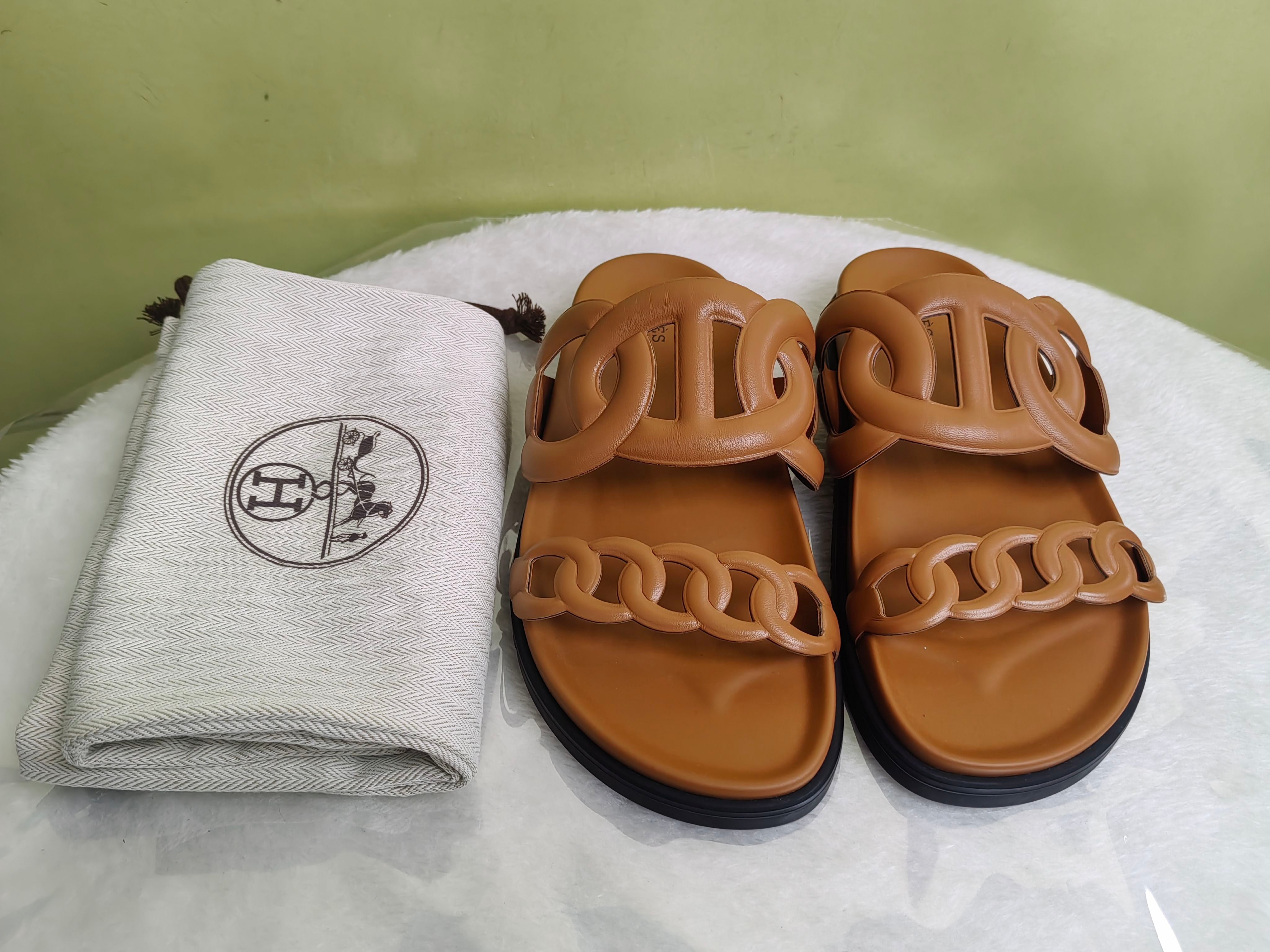 Hermes Brown Flip flop
