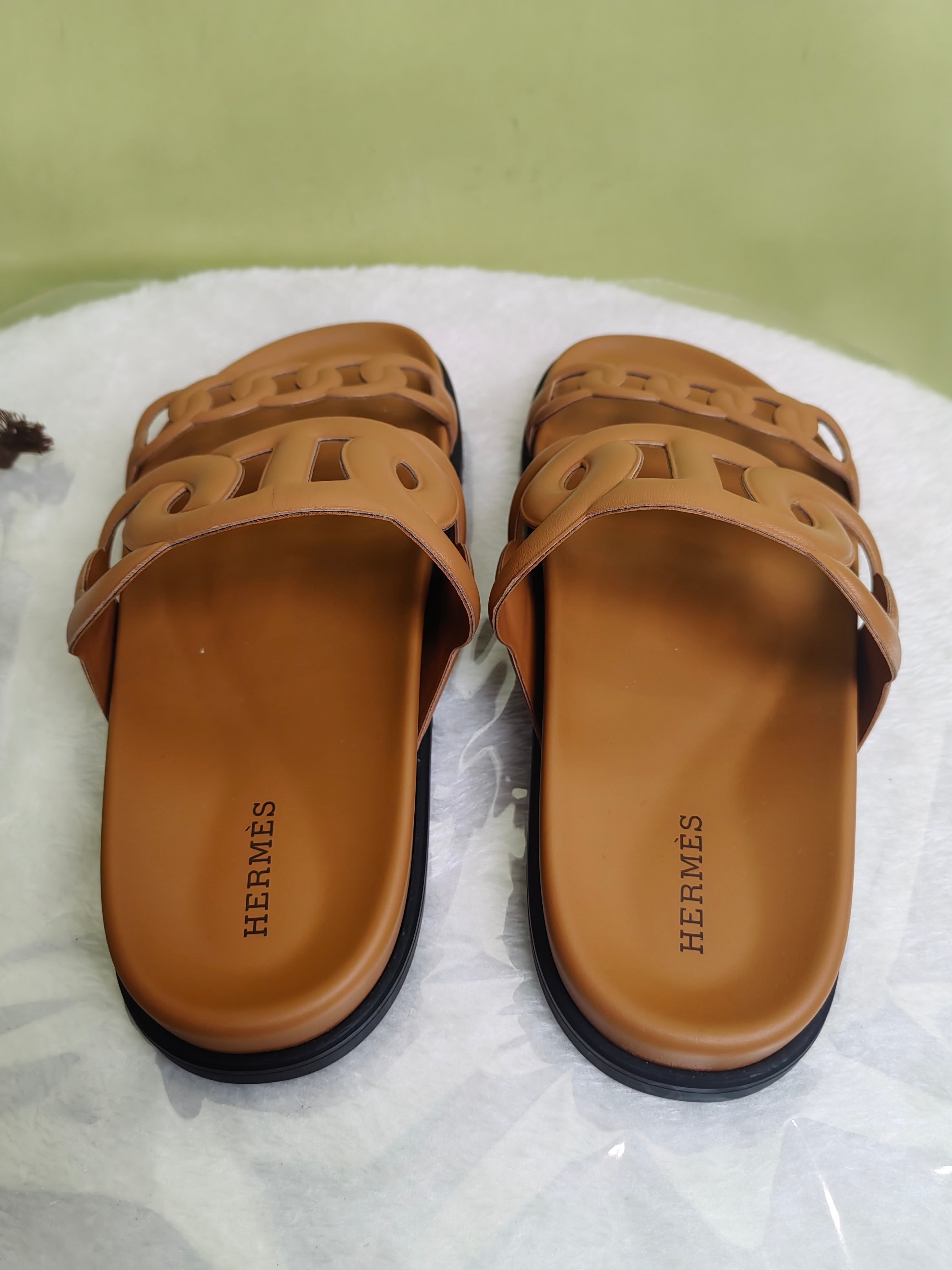 Hermes Brown Flip flop