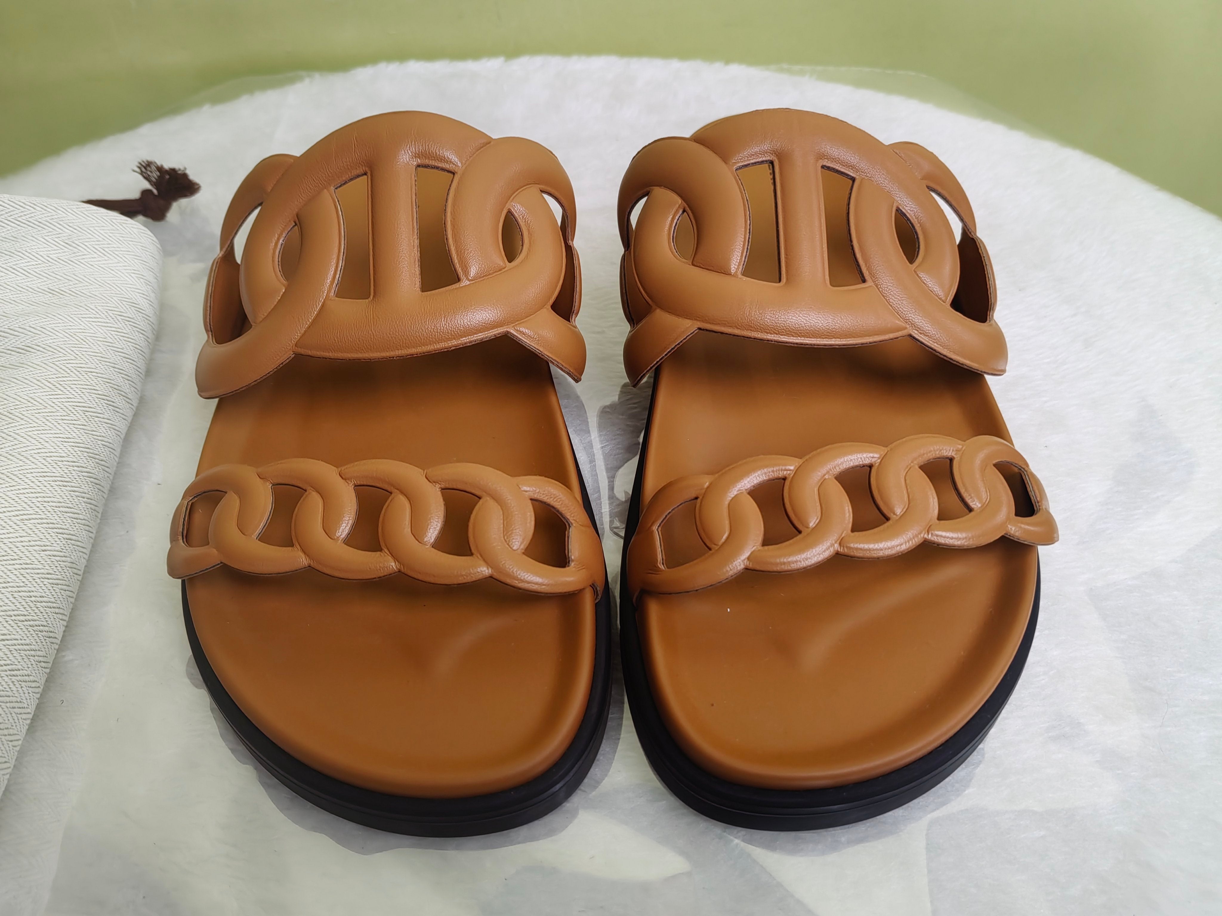 Hermes Brown Flip flop