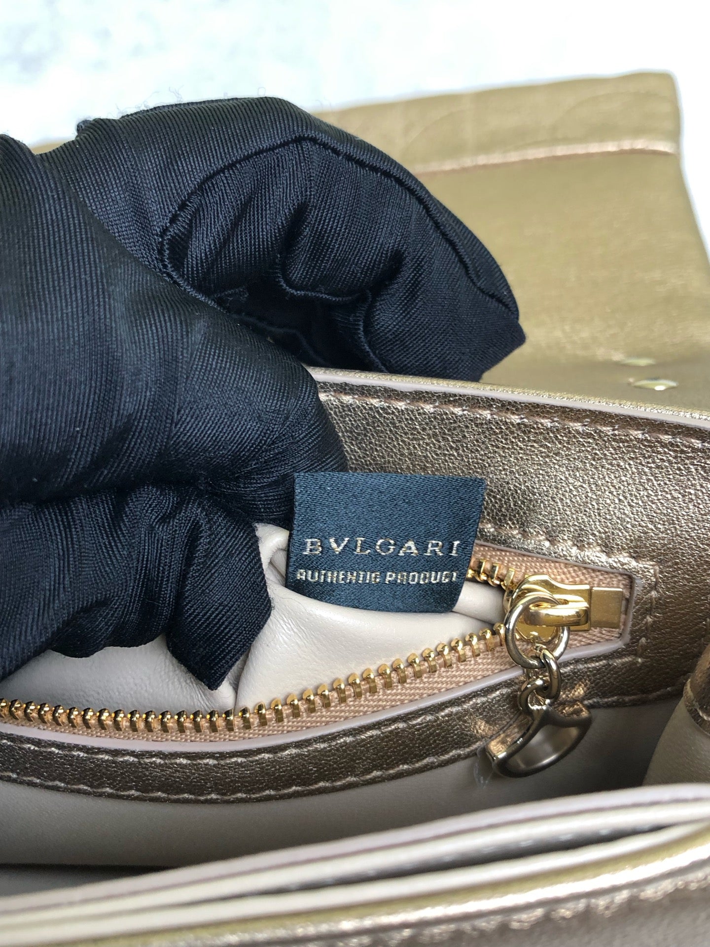 Bvlgari Gold Shoulder Bag