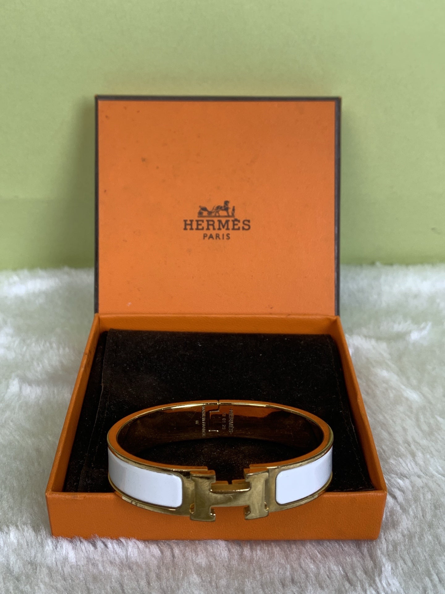 Hermes White Bangle