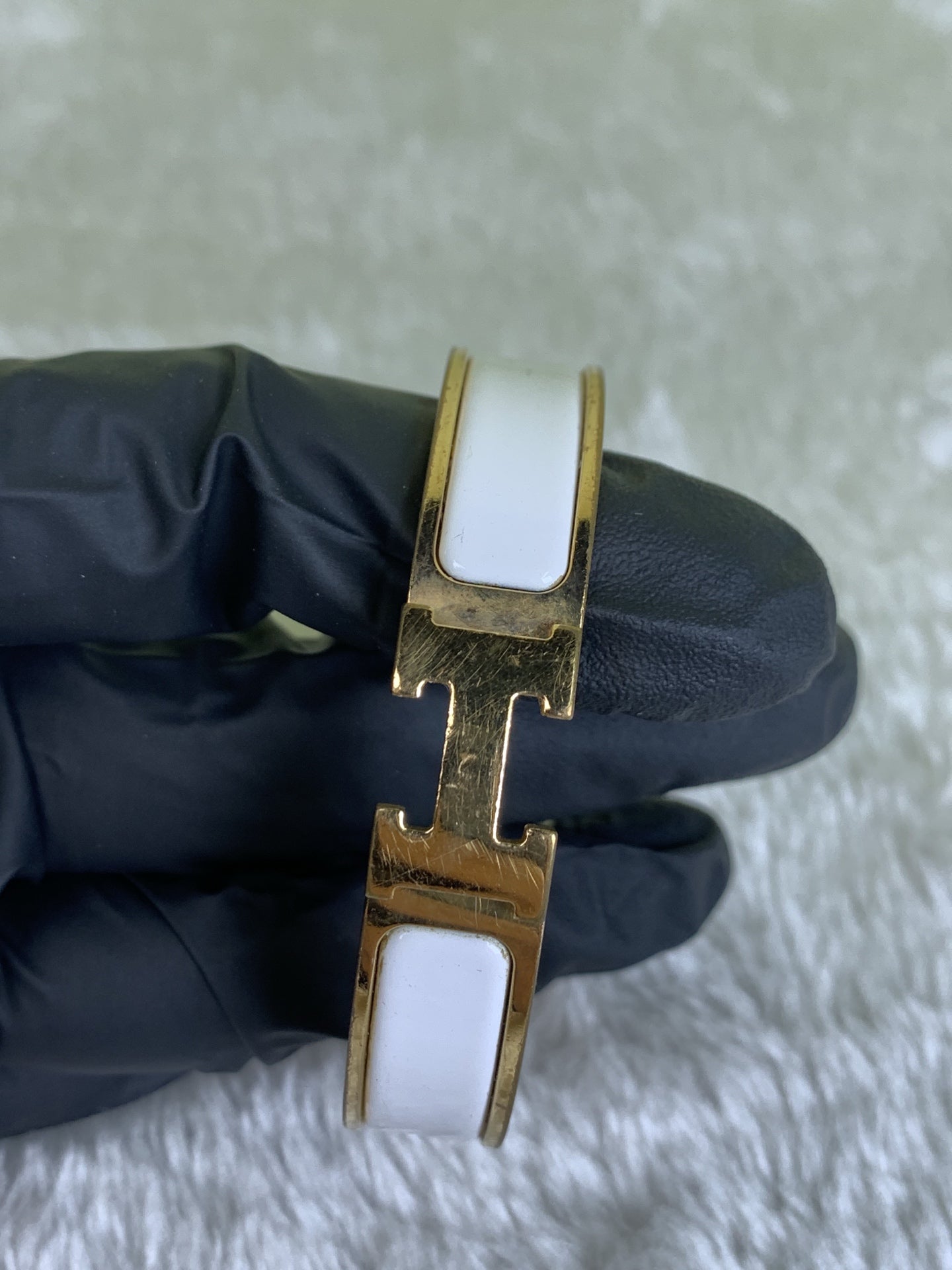 Hermes White Bangle