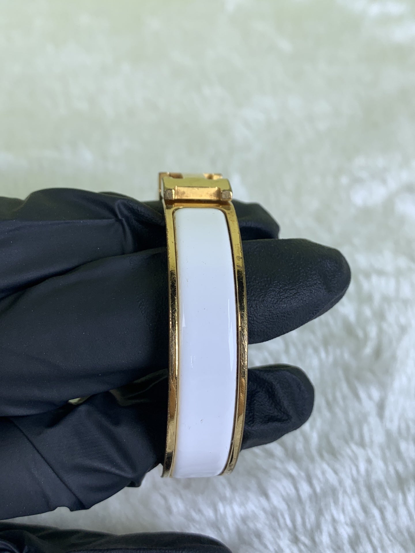 Hermes White Bangle