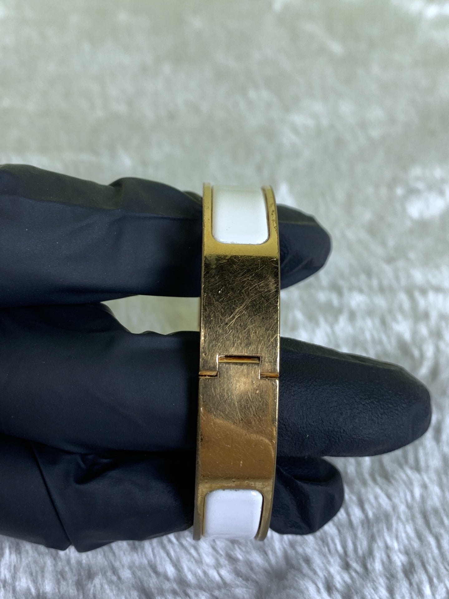 Hermes White Bangle