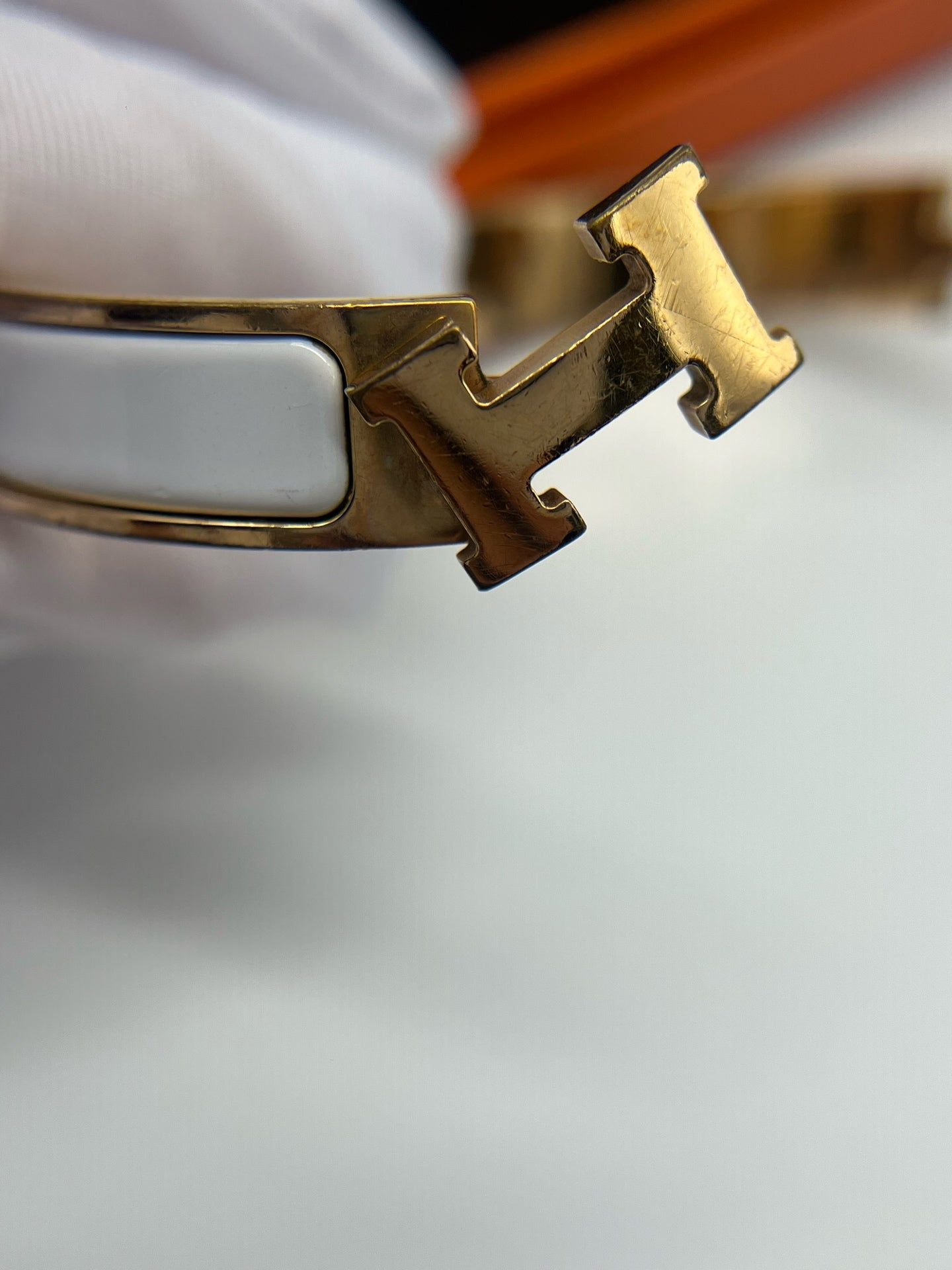 Hermes White Bangle