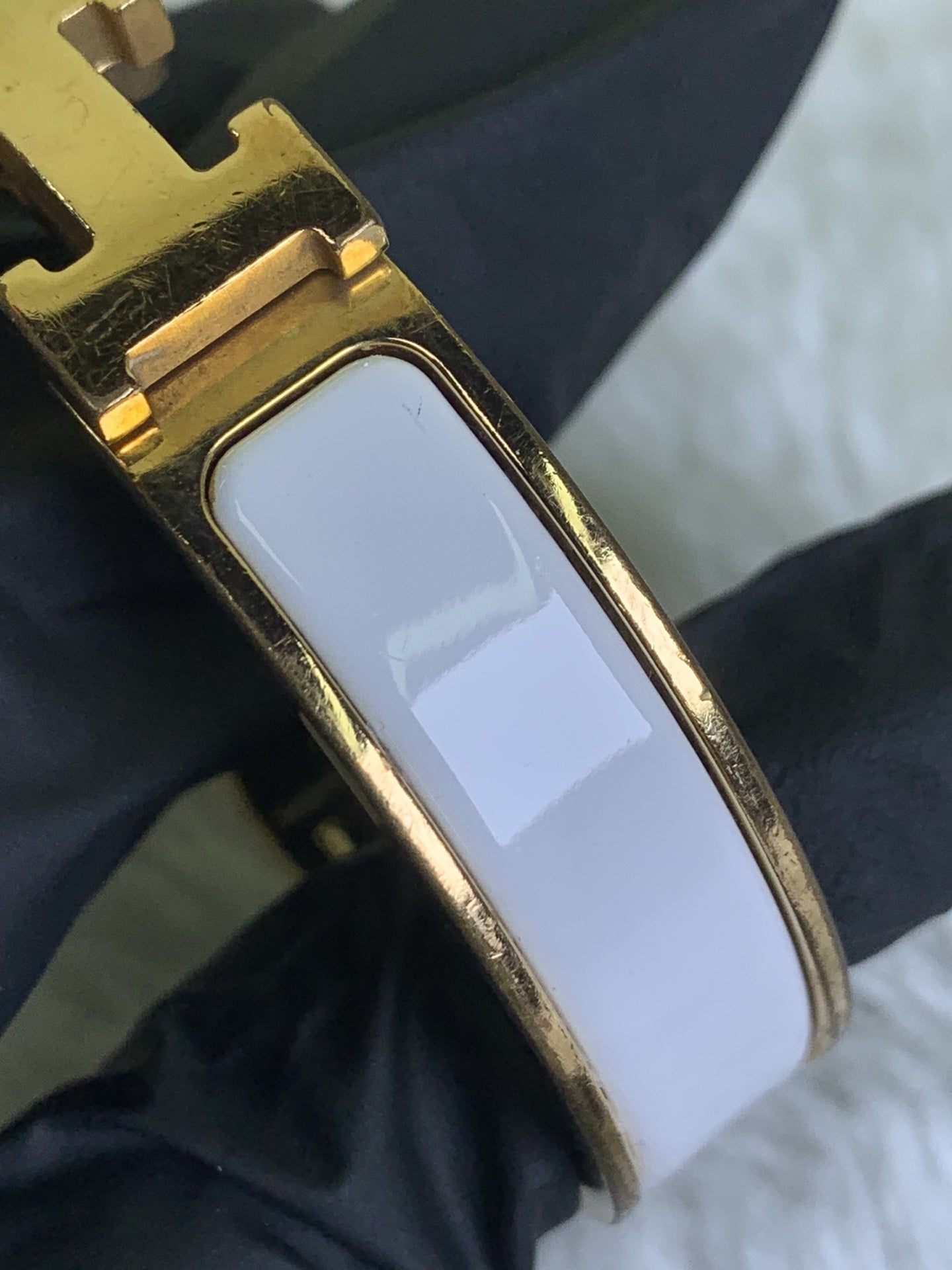 Hermes White Bangle