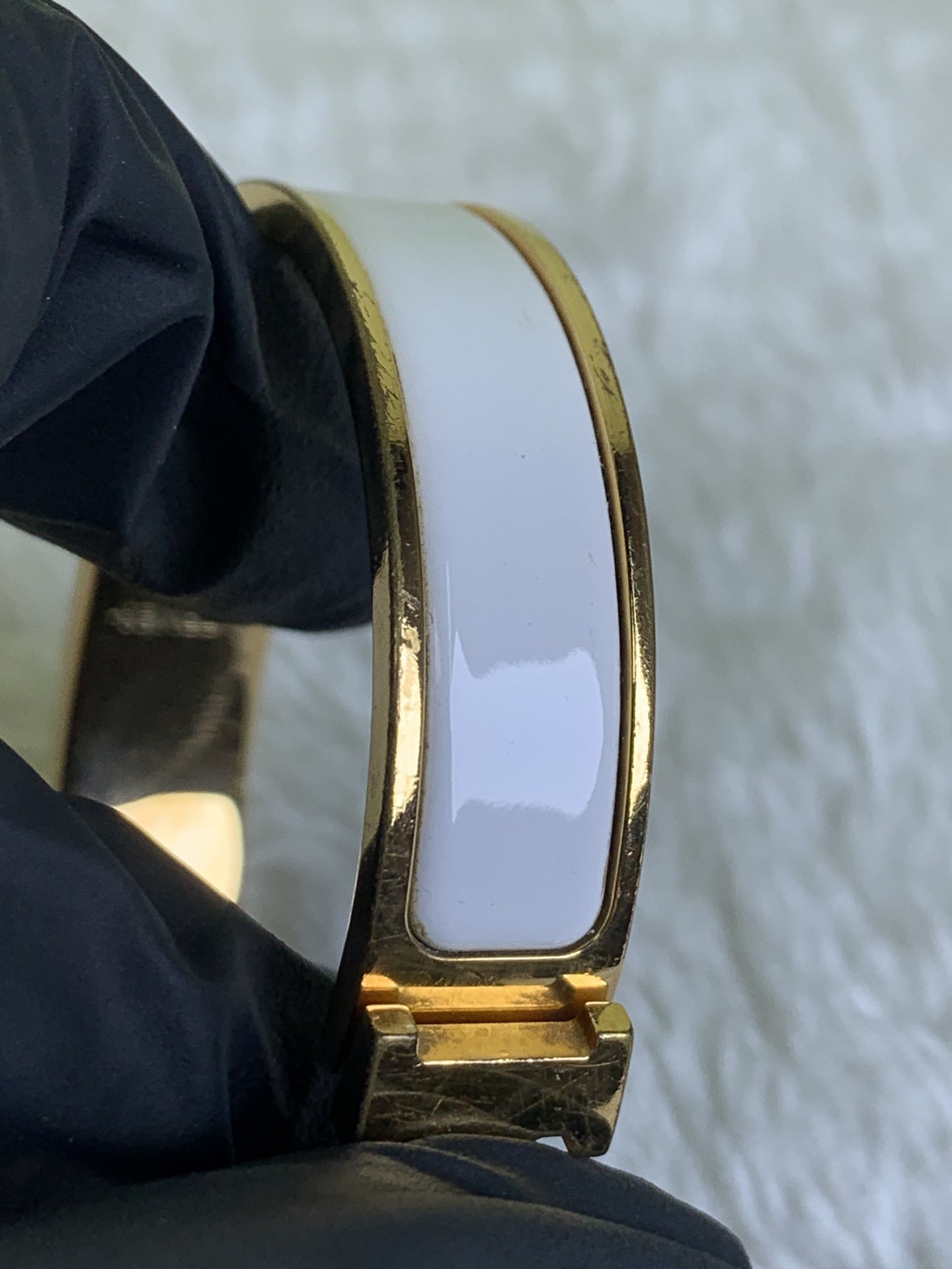 Hermes White Bangle