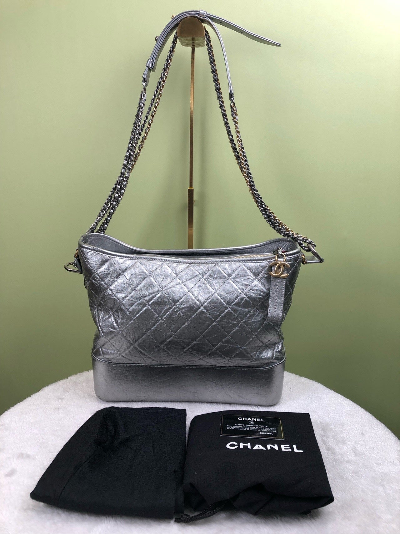 Chanel Felt Silver Crossbody