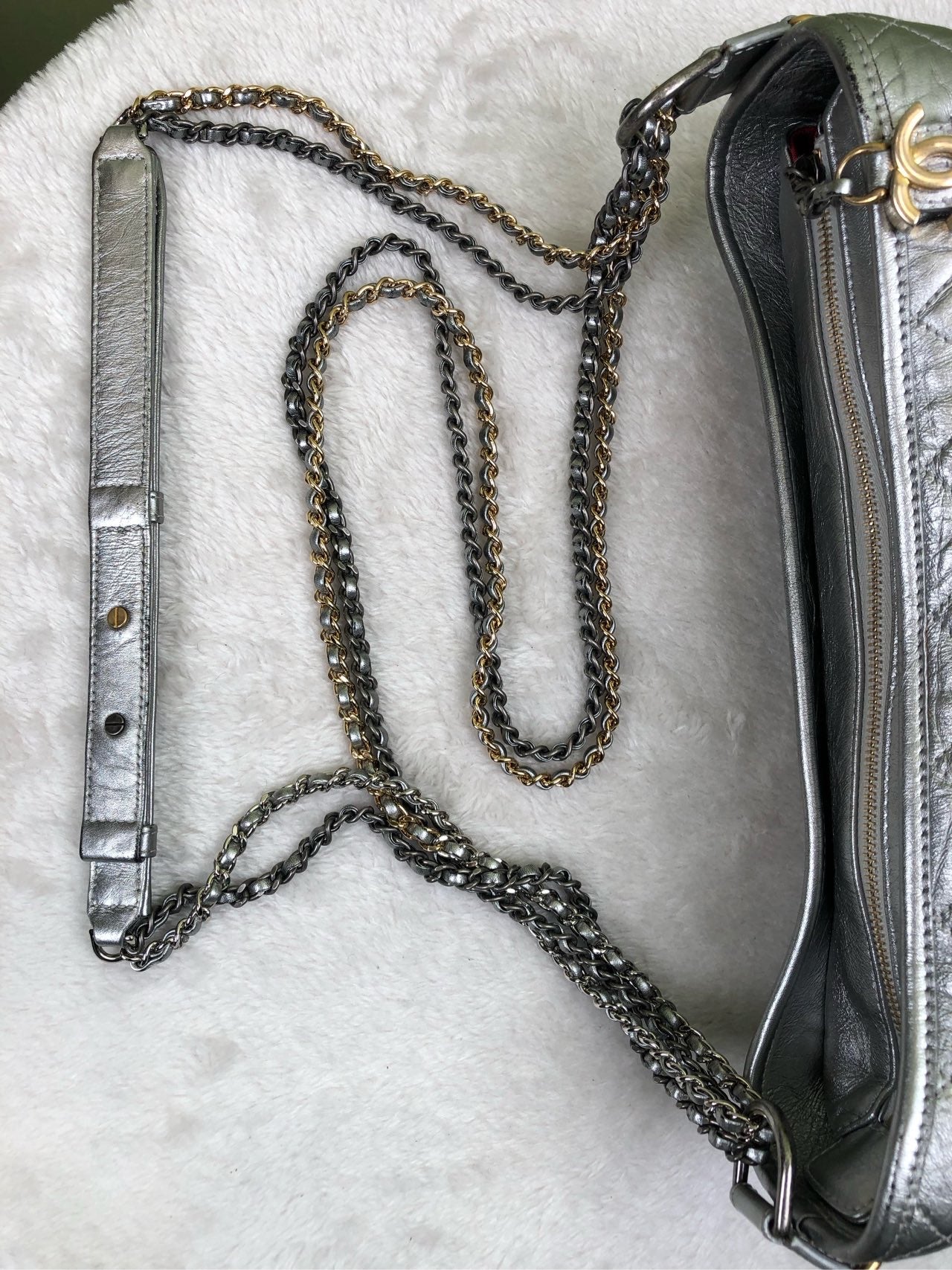 Chanel Felt Silver Crossbody