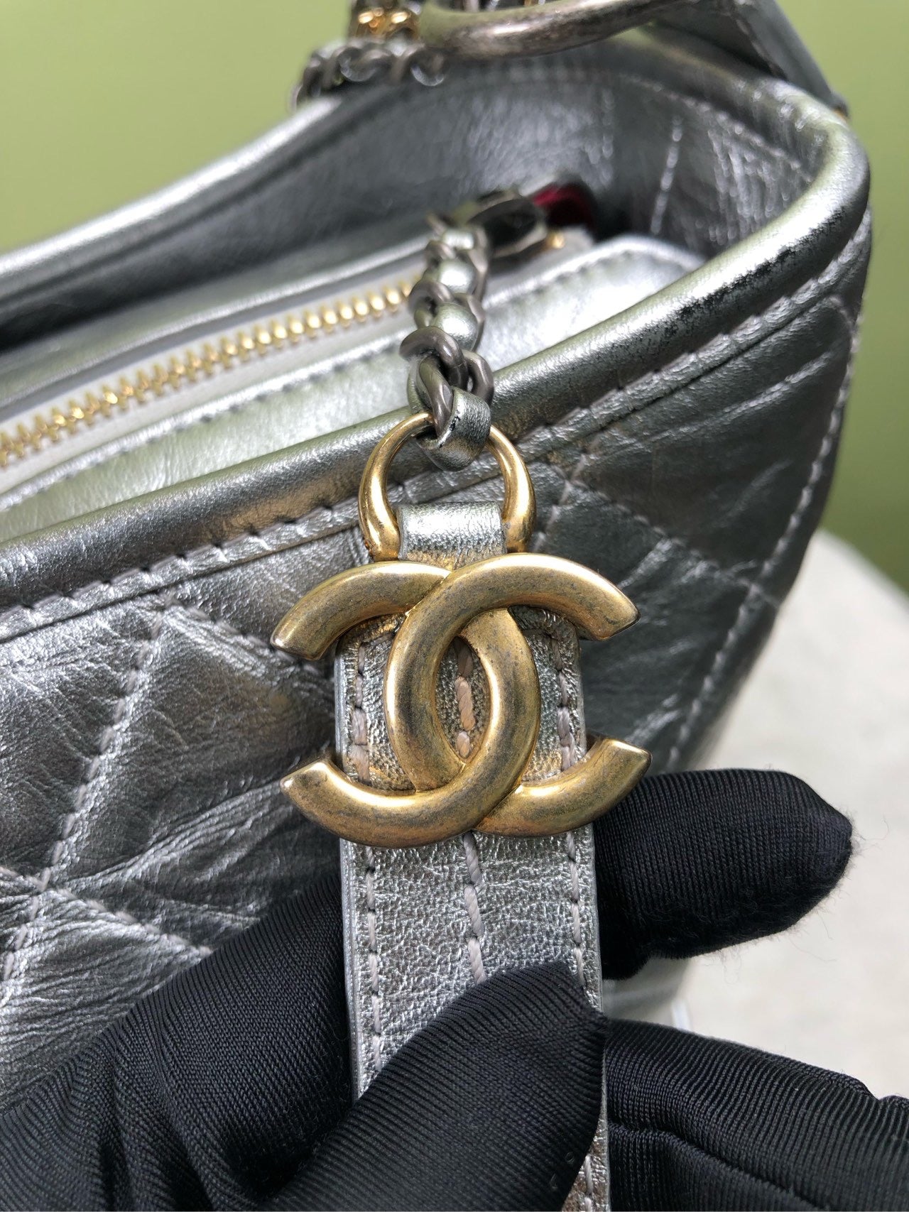 Chanel Felt Silver Crossbody